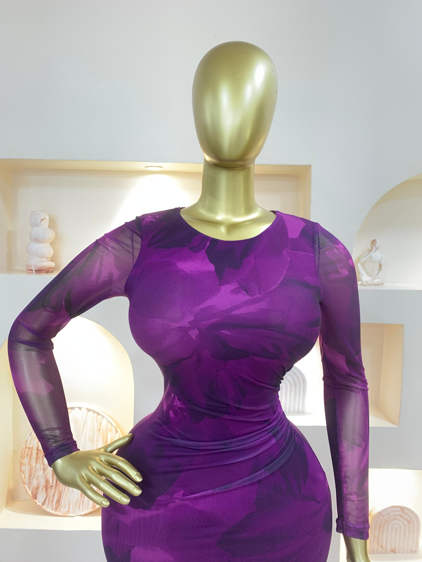 Slit Mesh Dress MRT234