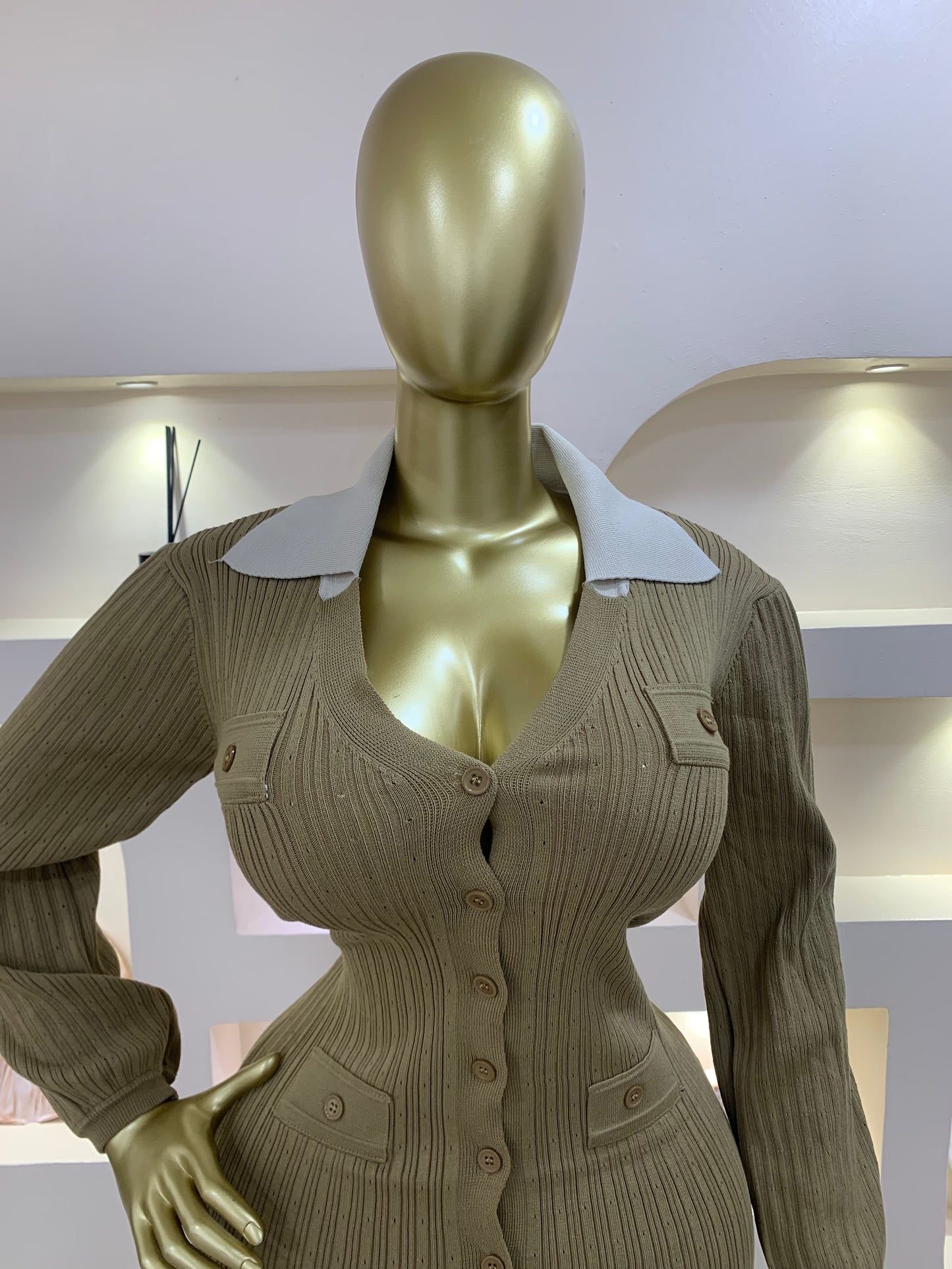 Hole collar dress TMF013