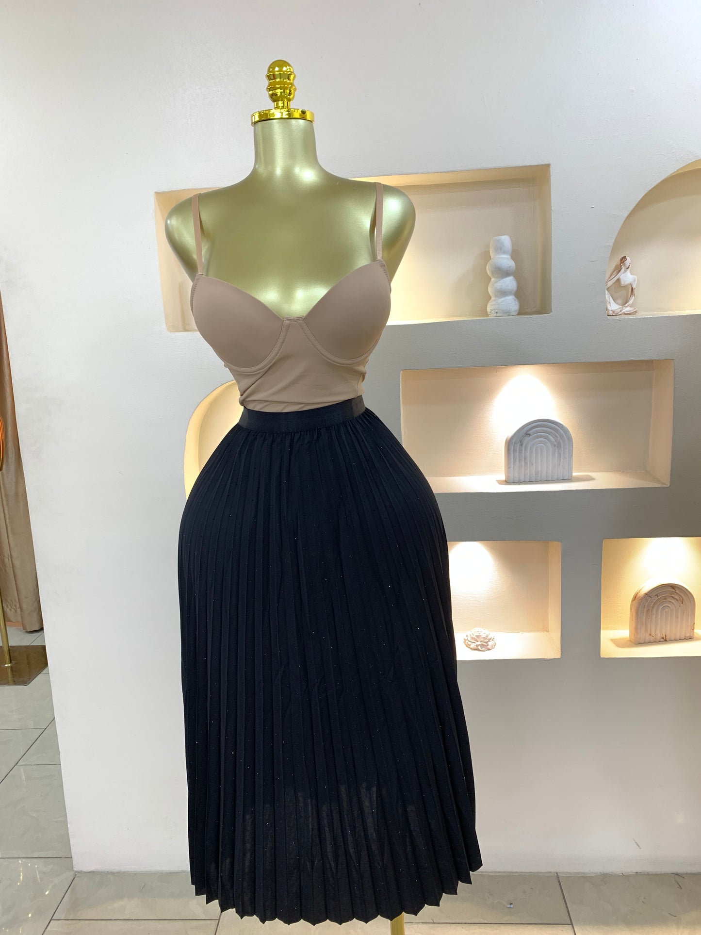 Pleated Stone Skirt ST101