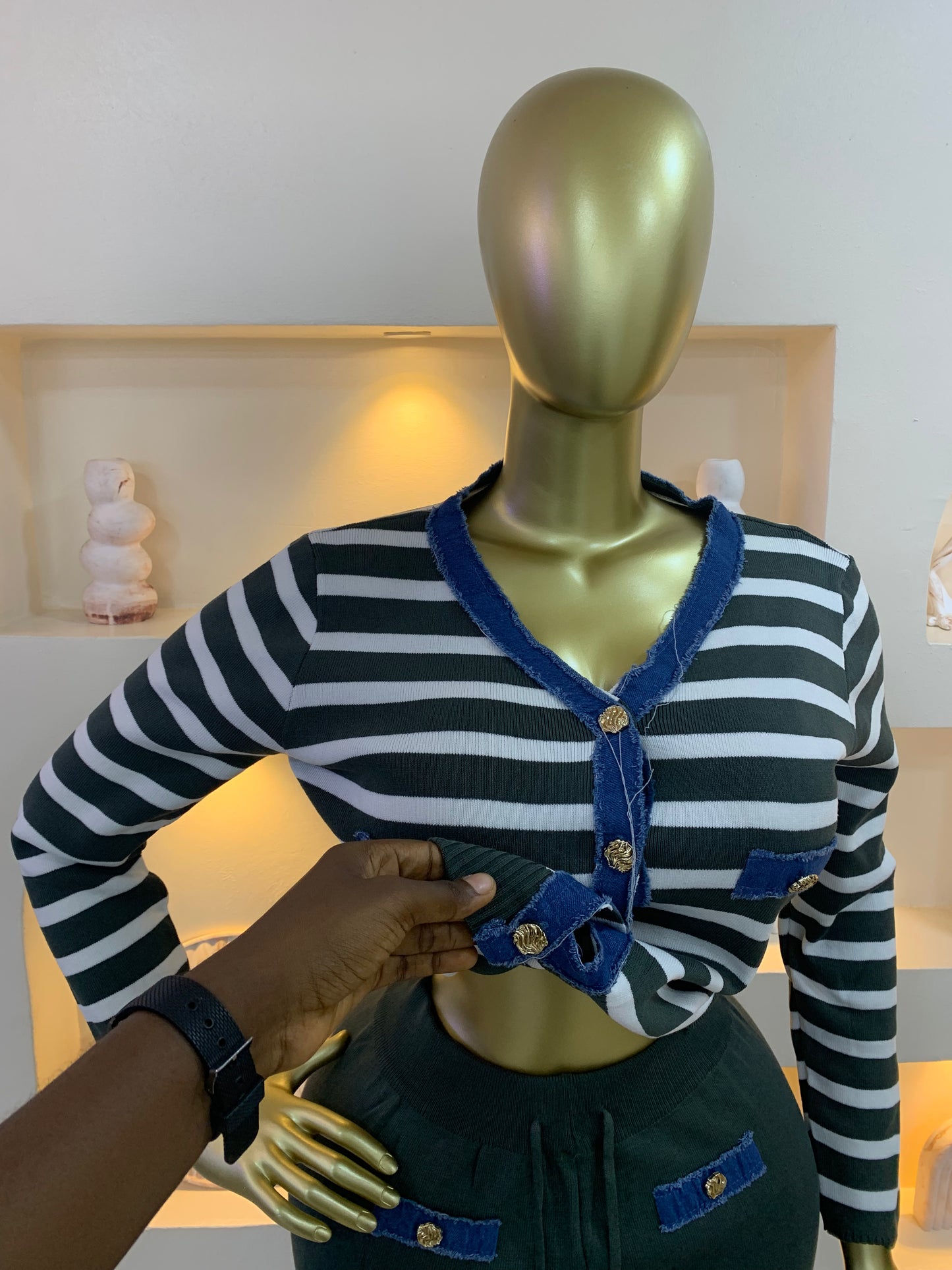 Denim Neck Two Piece MW1111
