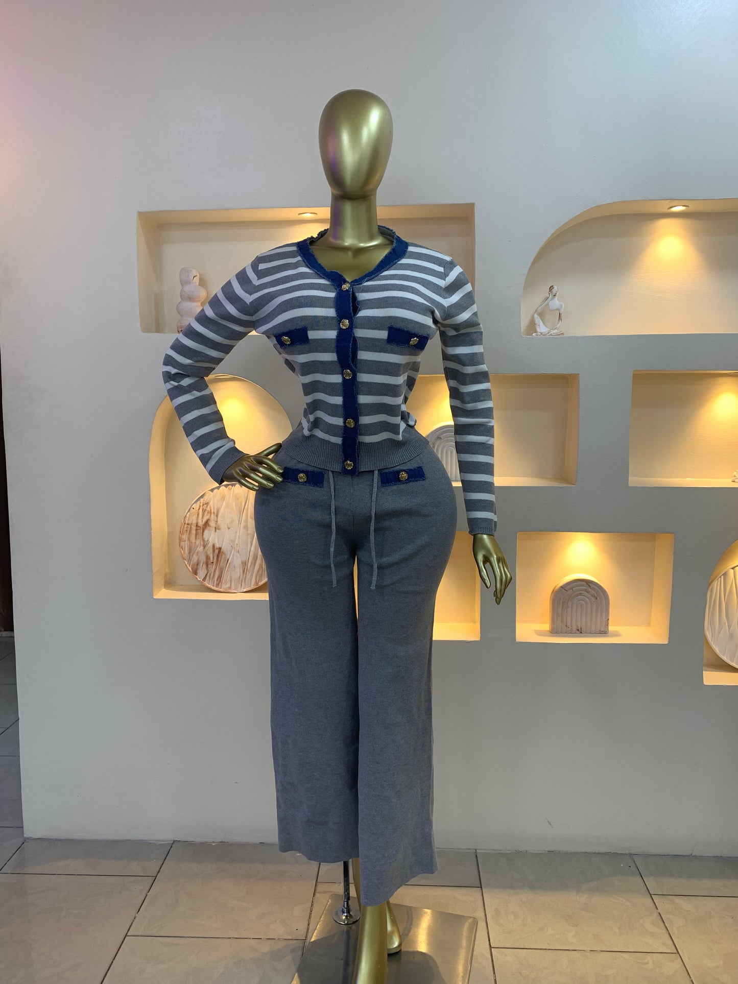 Denim Neck Two Piece MW1111