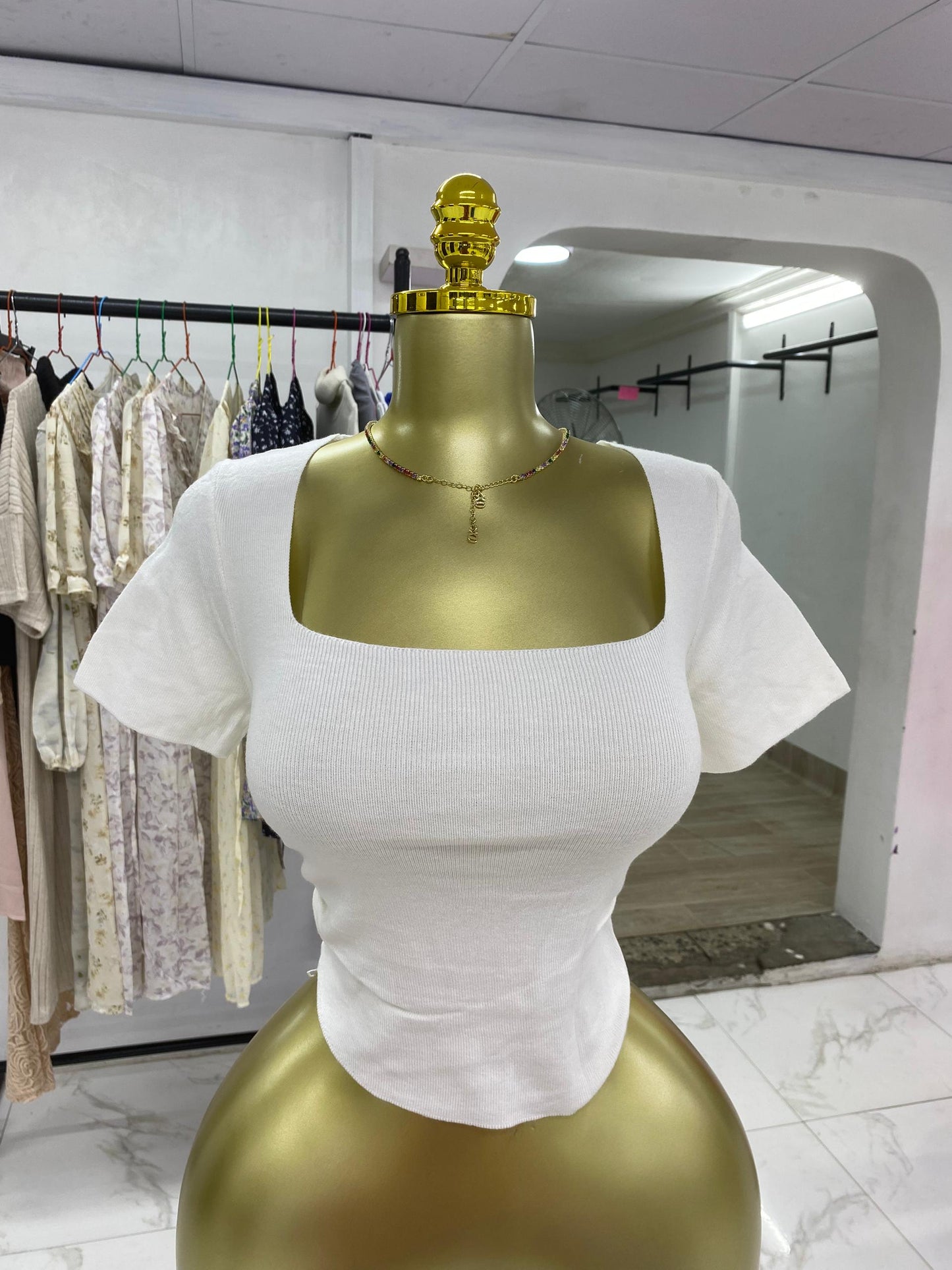 Square Neck Raunch Crop Top