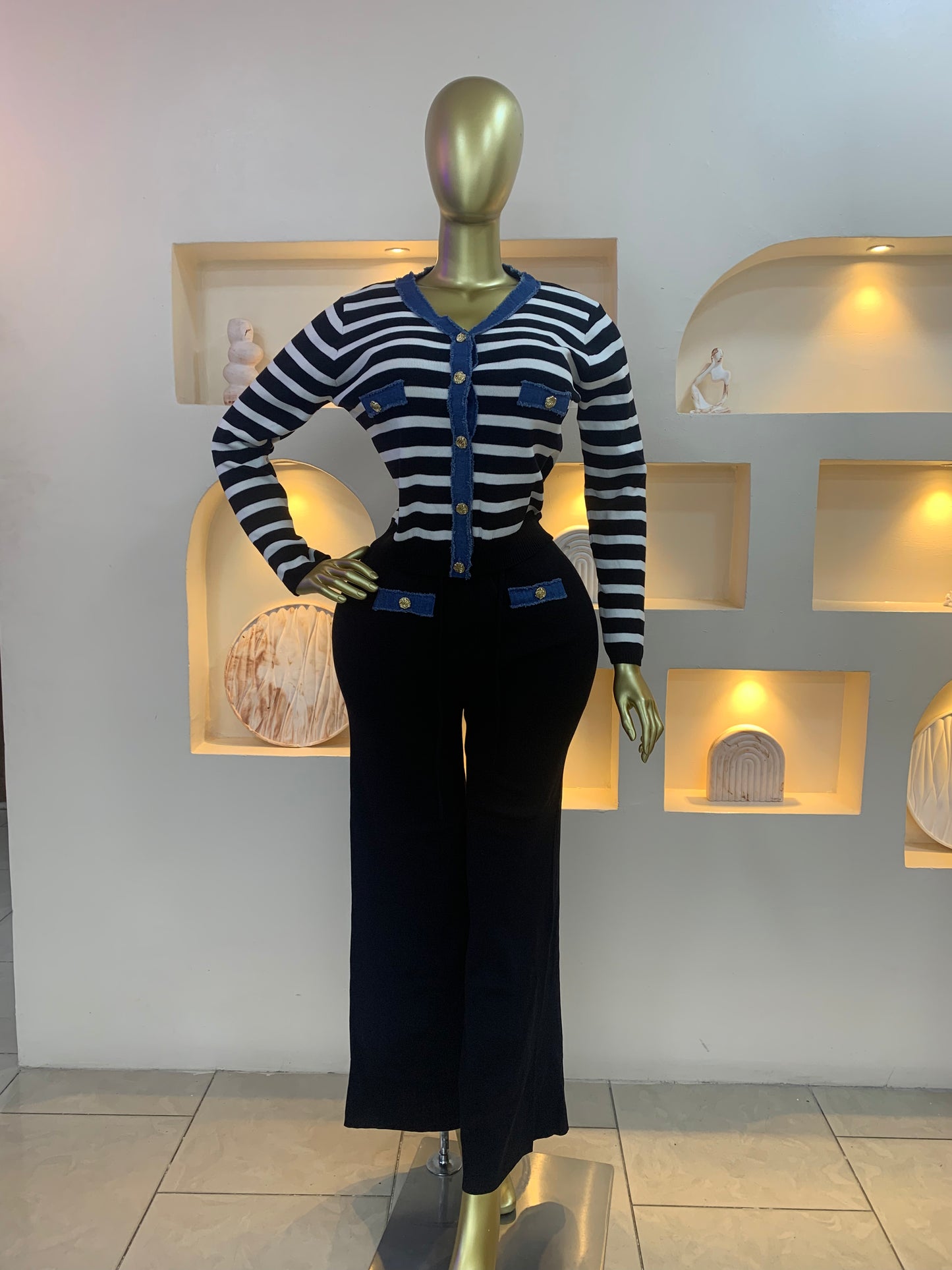 Denim Neck Two Piece MW1111