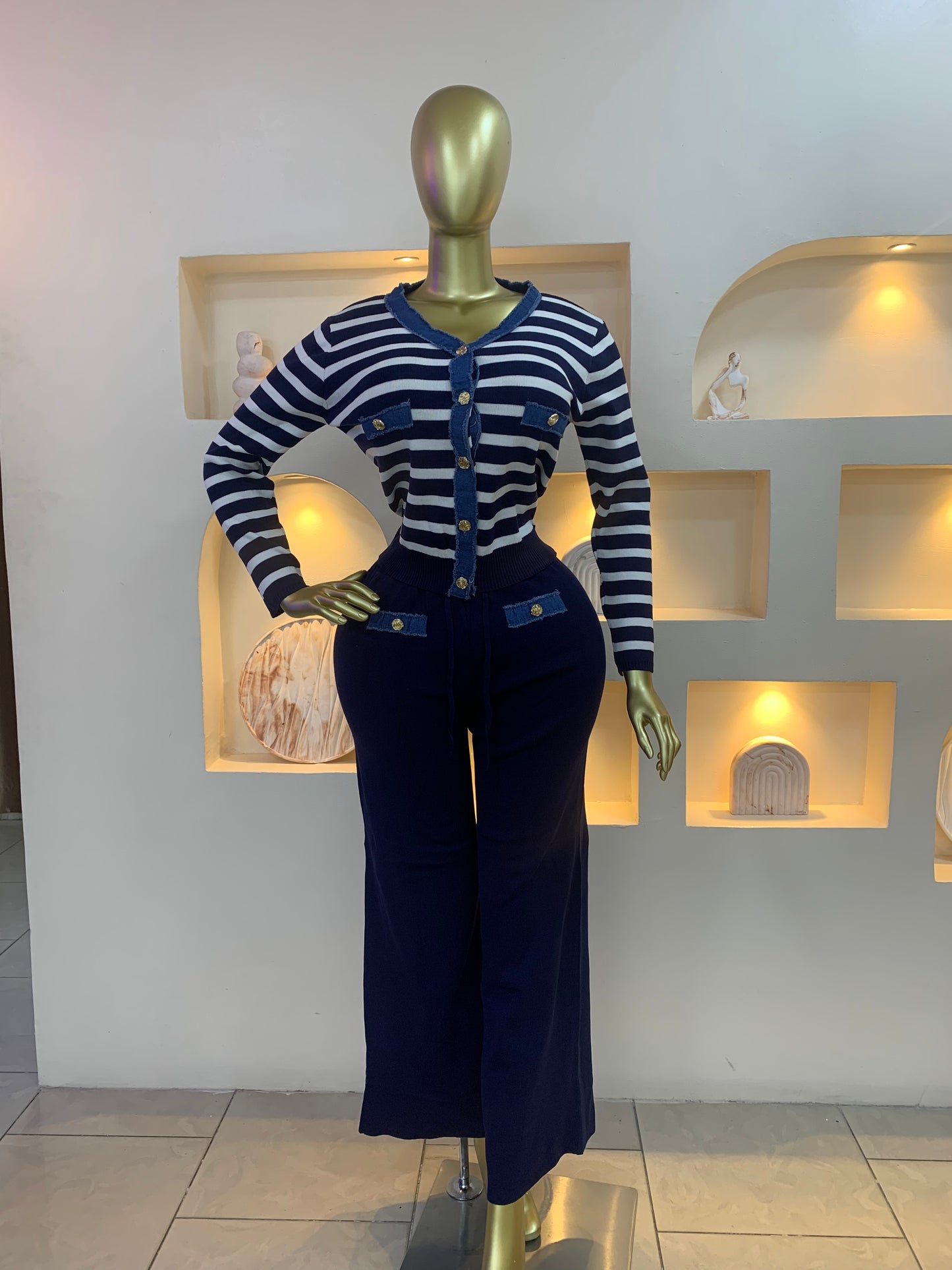 Denim Neck Two Piece MW1111