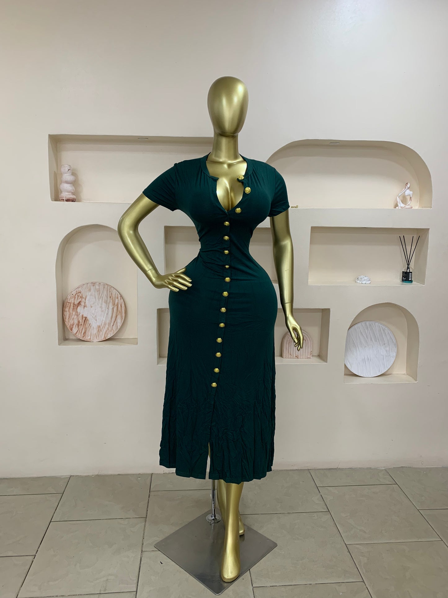 Gold Button dress MW127