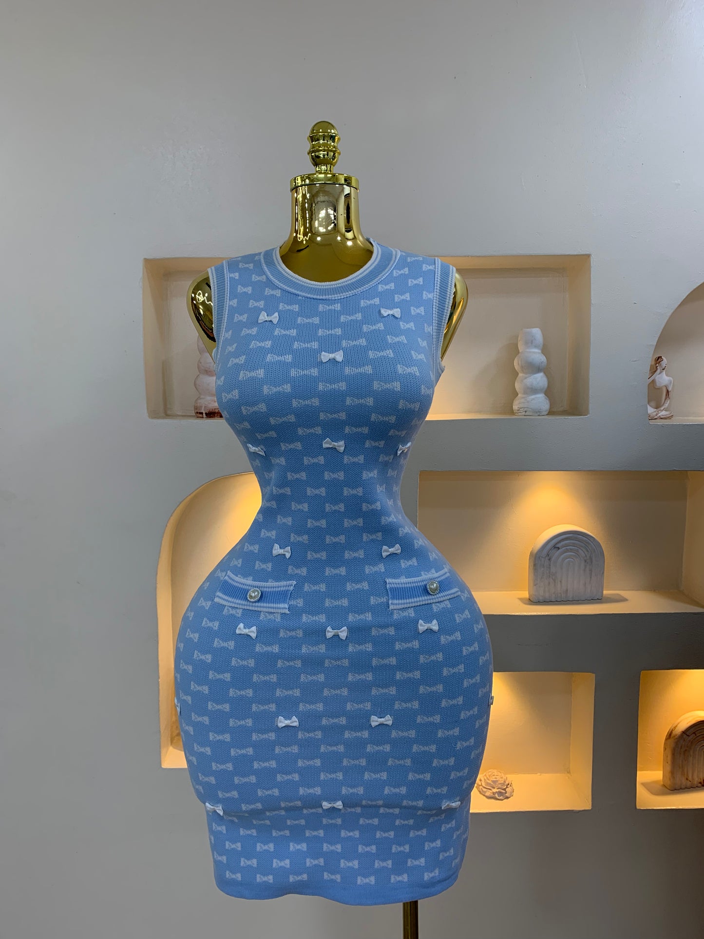 Bow Sleeveless Dress MW1004