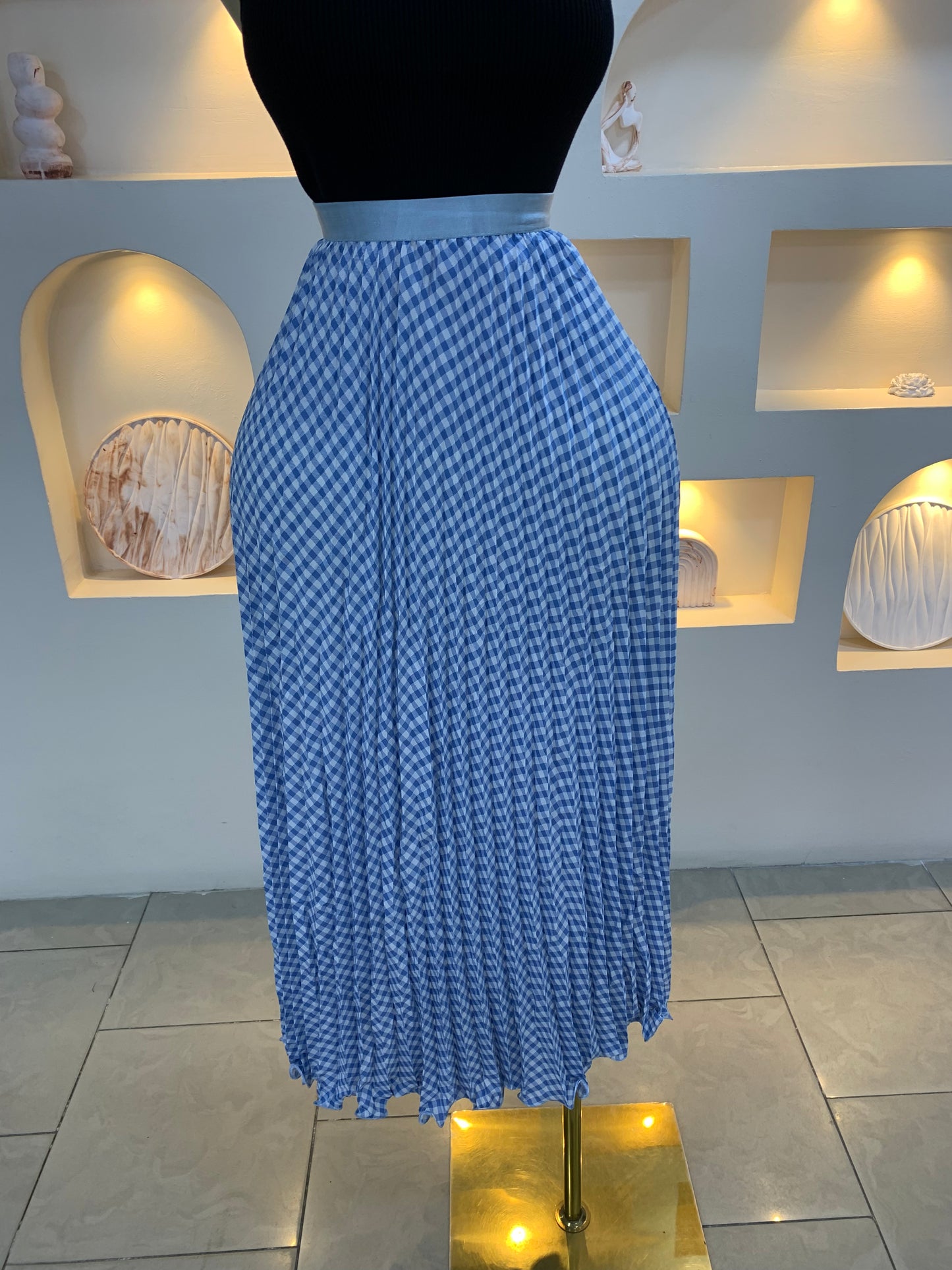 Checkers Pleated Skirt 3020 Tmf031