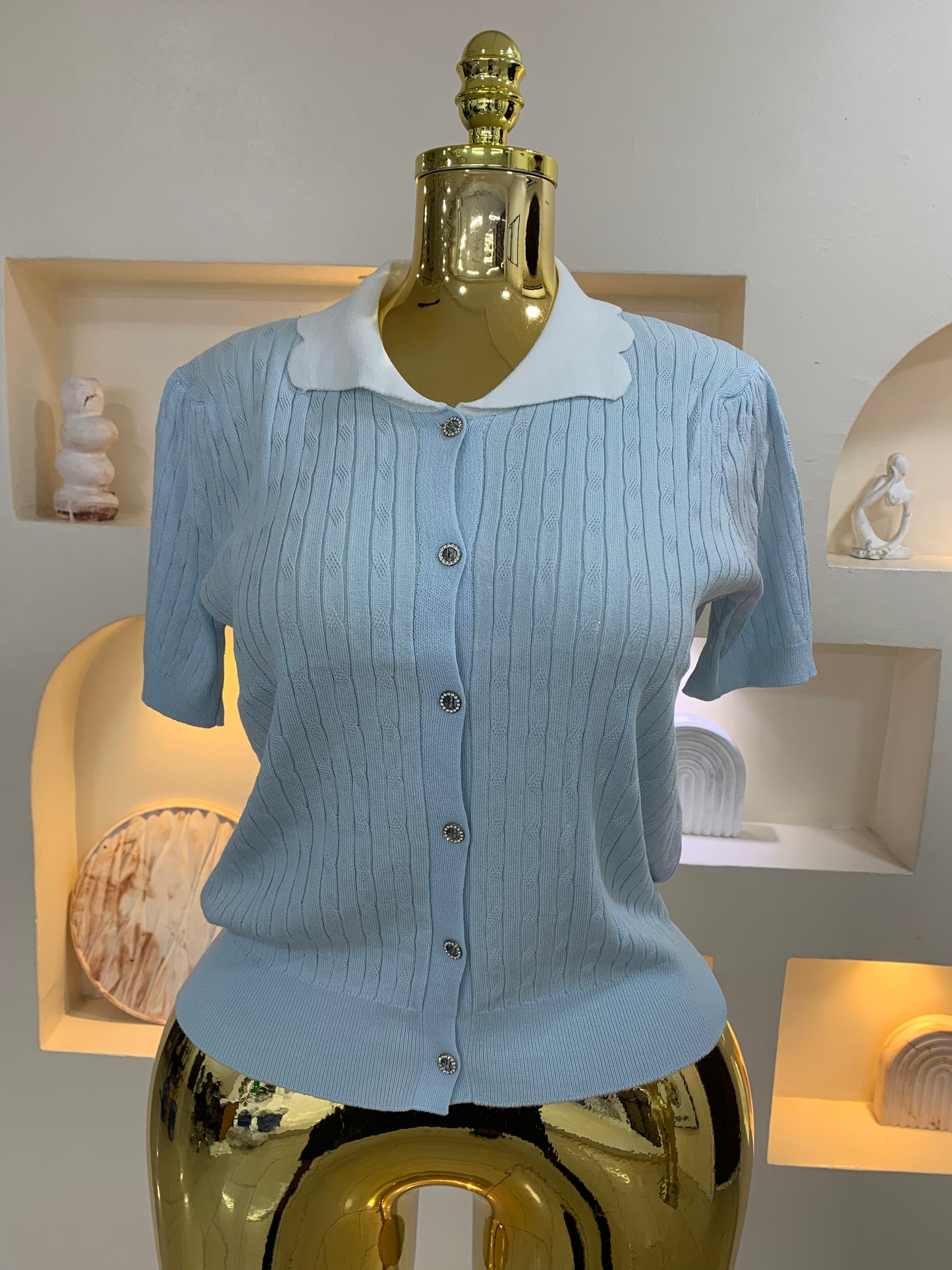 Stone Button Top ZB853