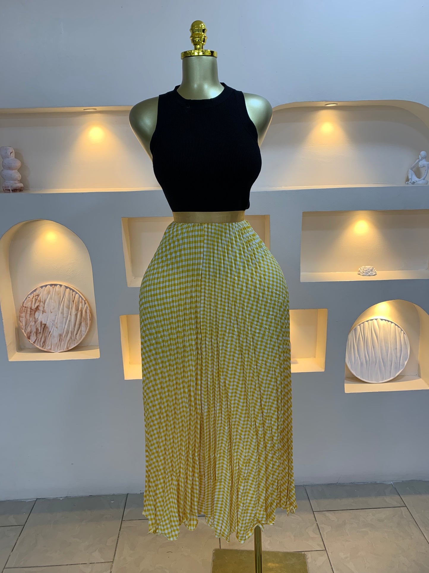 Checkers Pleated Skirt 3020 Tmf031