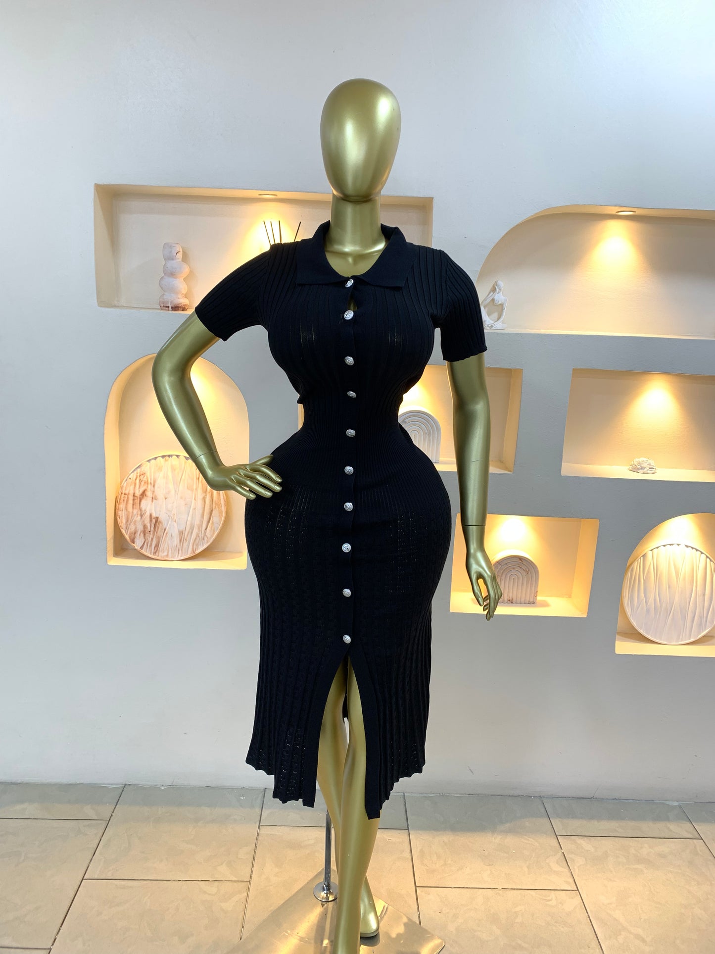 Collar Slit Dress YT112