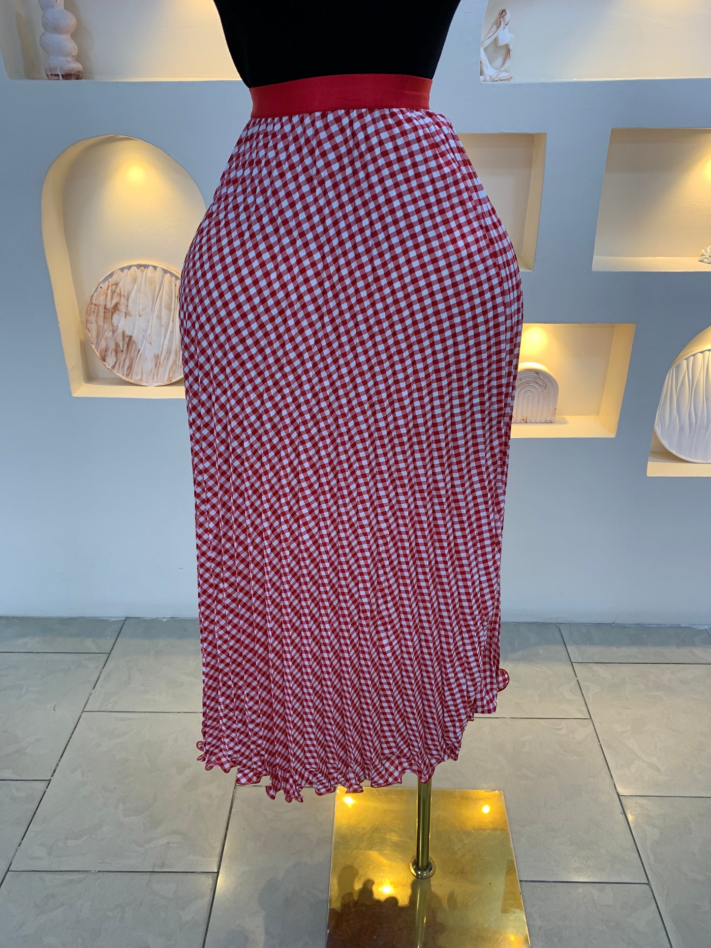 Checkers Pleated Skirt 3020 Tmf031