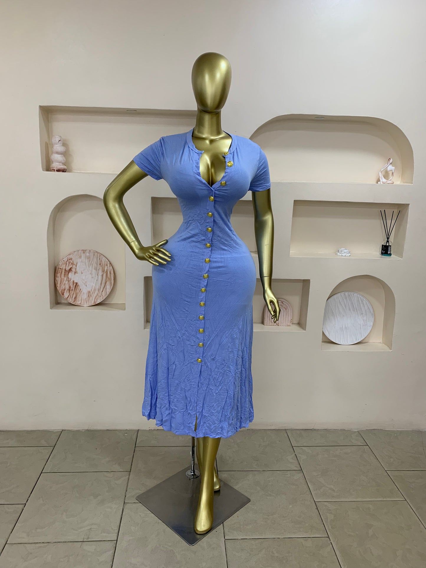 Gold Button dress MW127