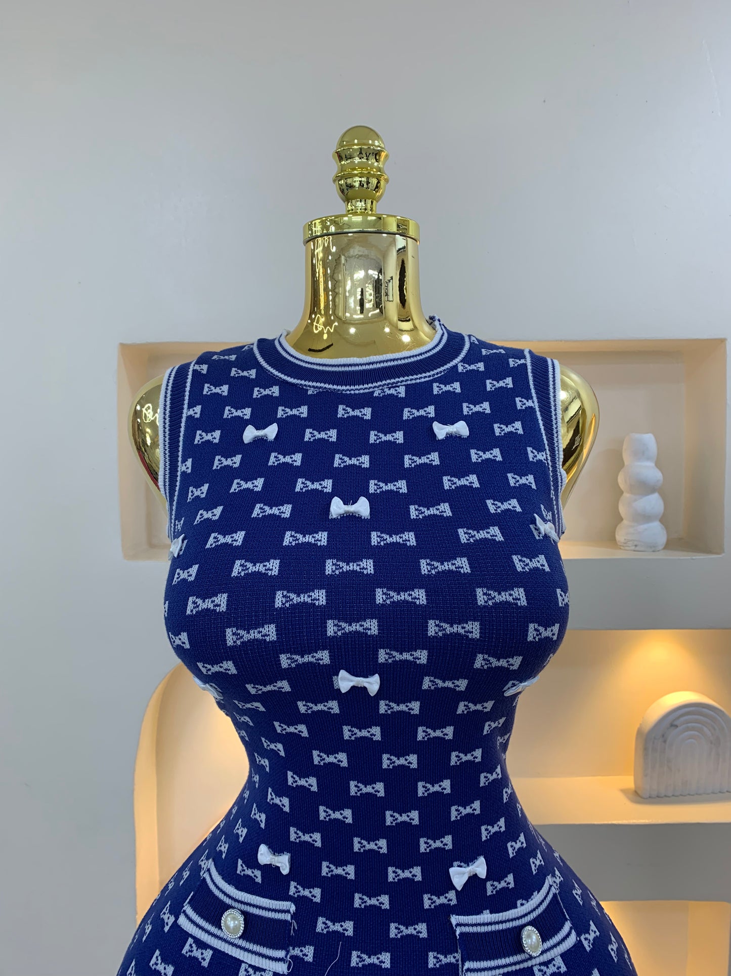 Bow Sleeveless Dress MW1004