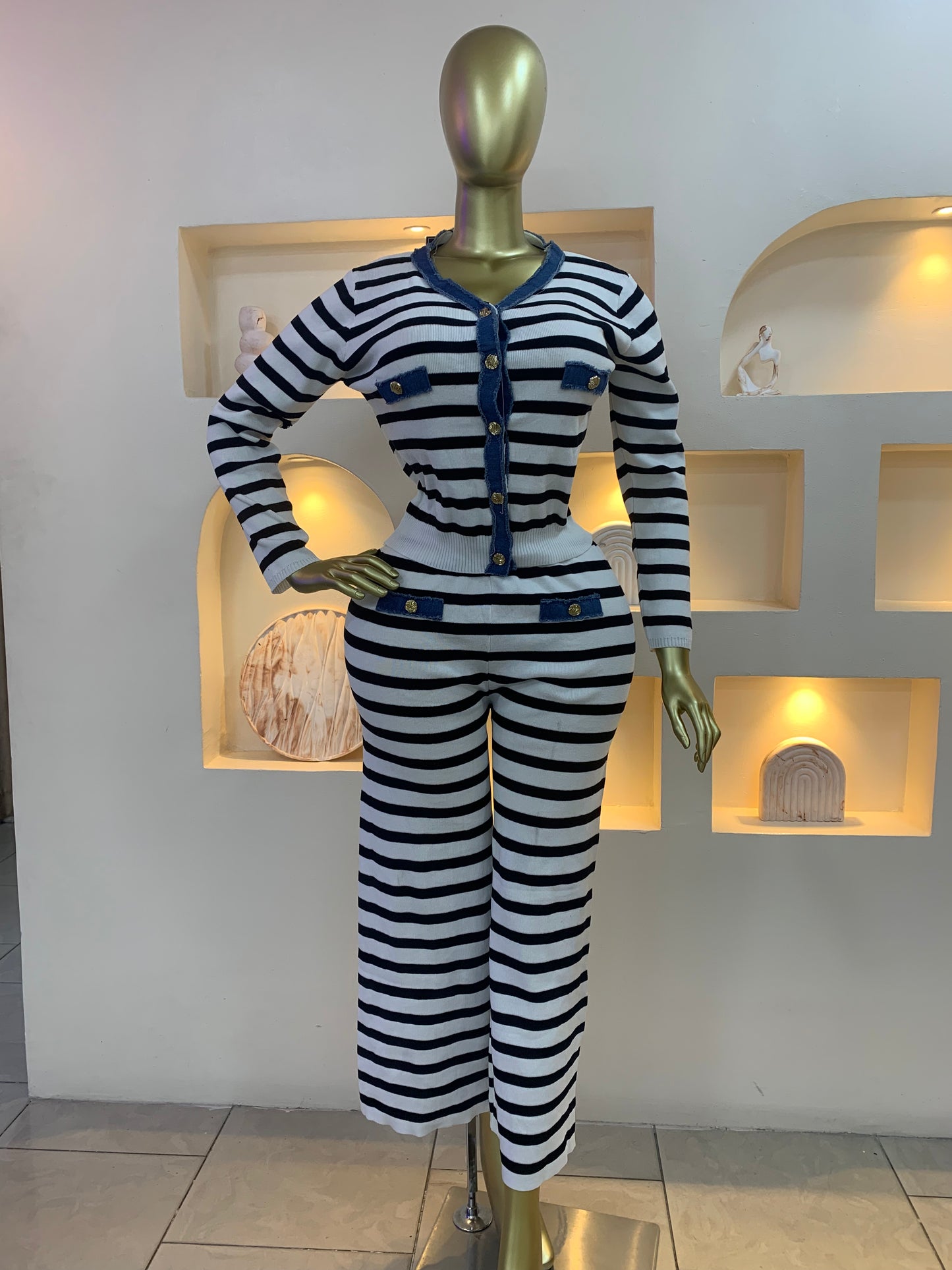 Denim Neck Two Piece MW1111