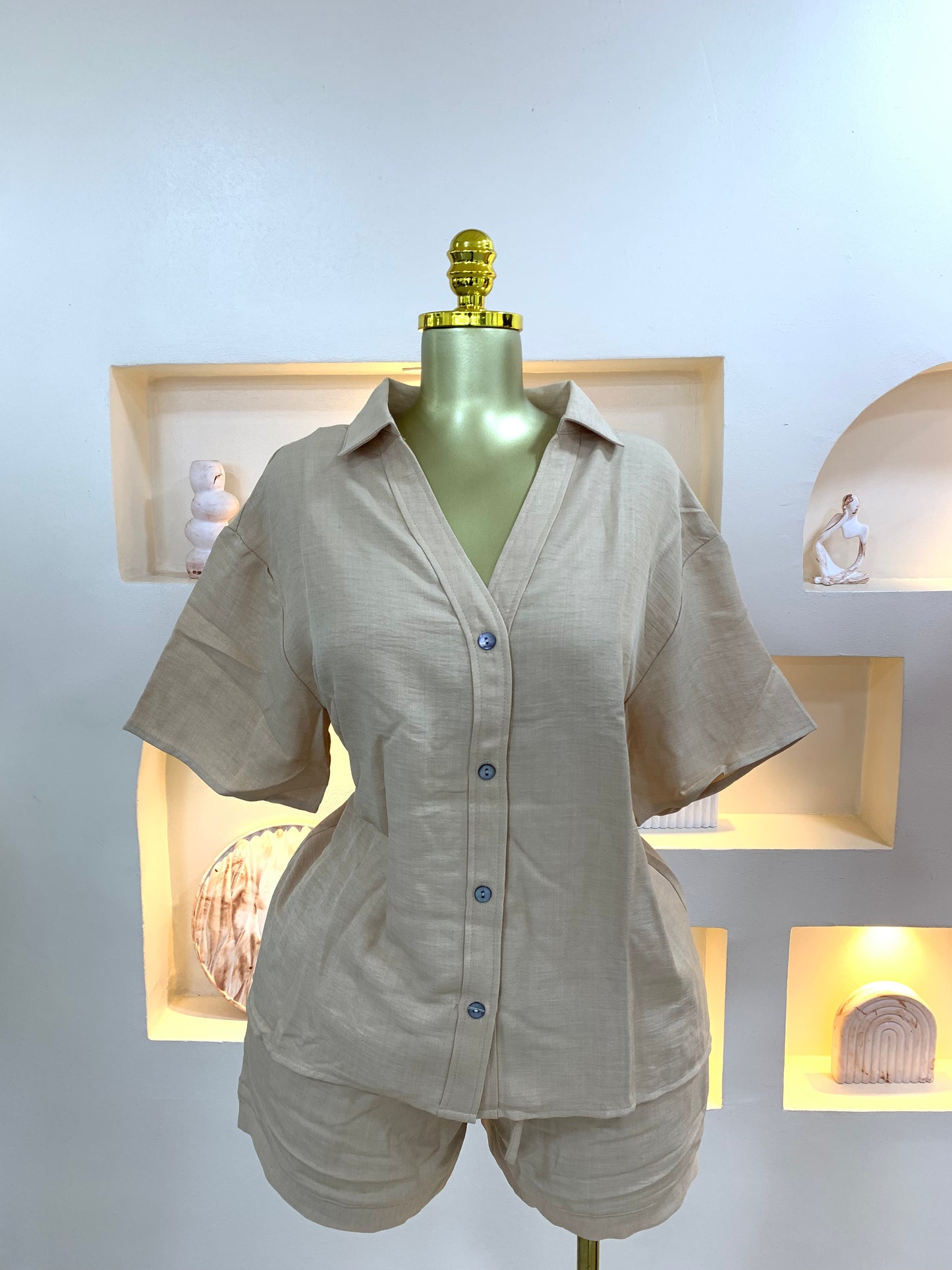 Linen Short Two Piece MW1907