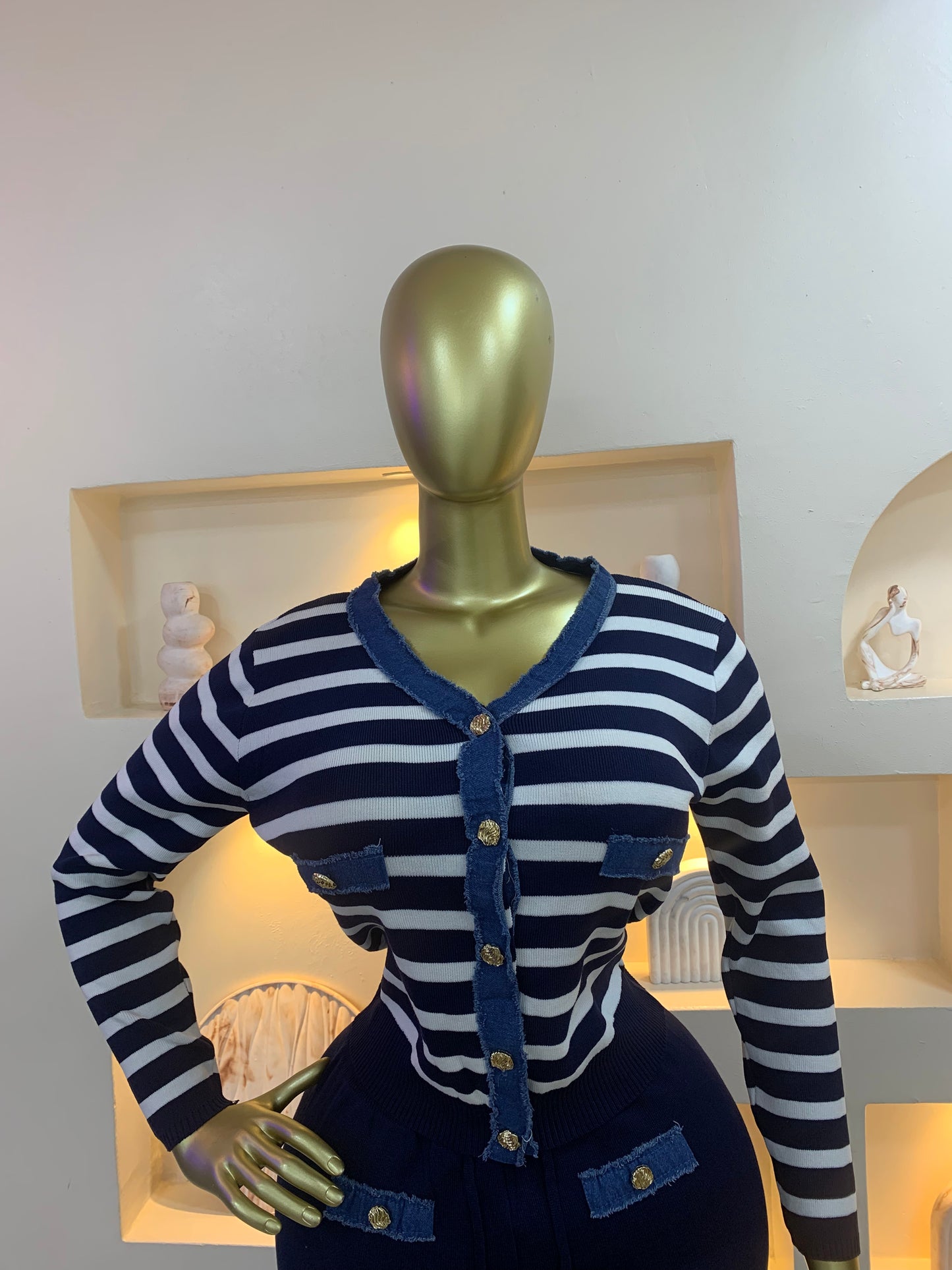 Denim Neck Two Piece MW1111