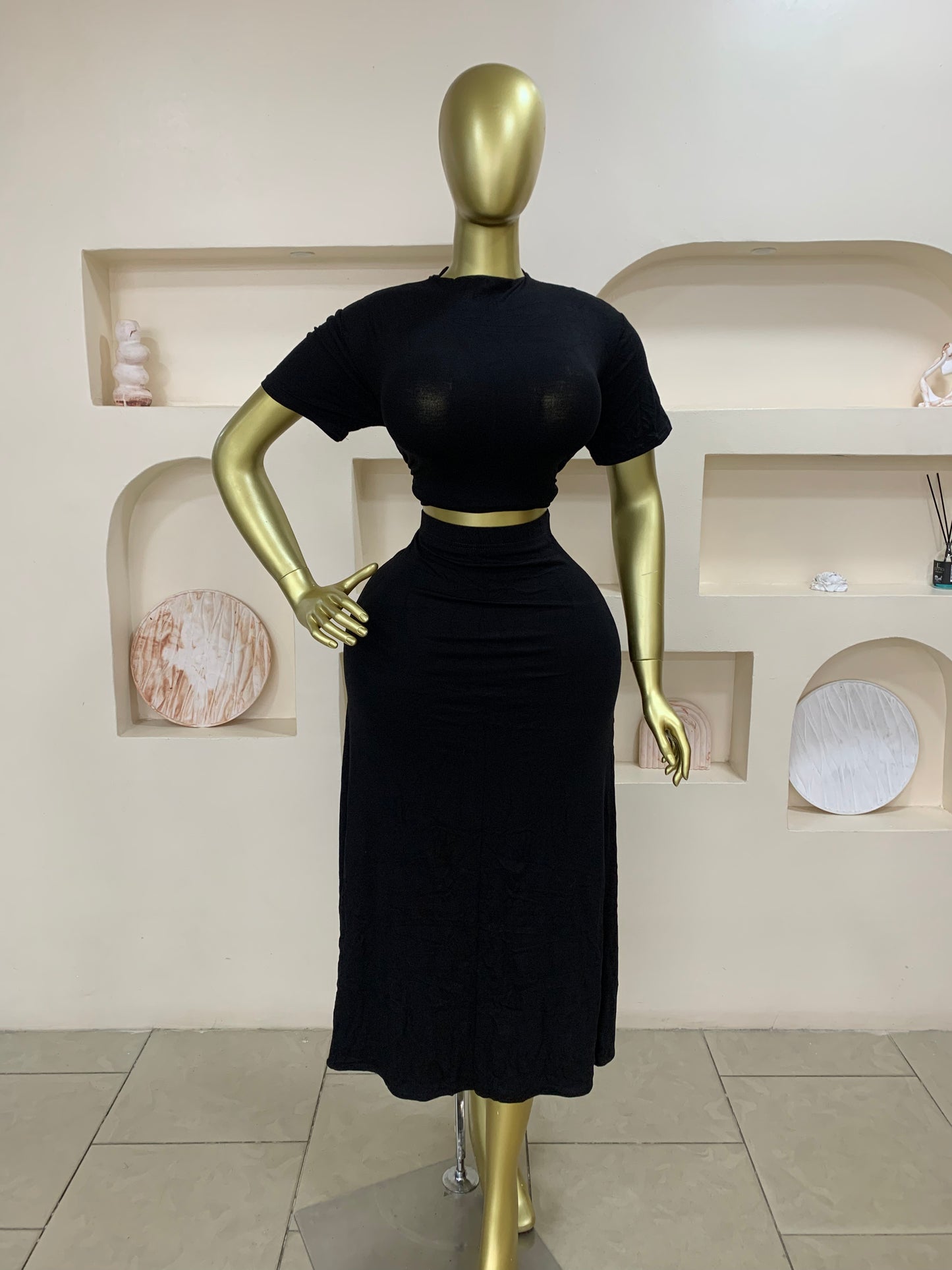 Plain Turtle Neck Two Piece JJ111