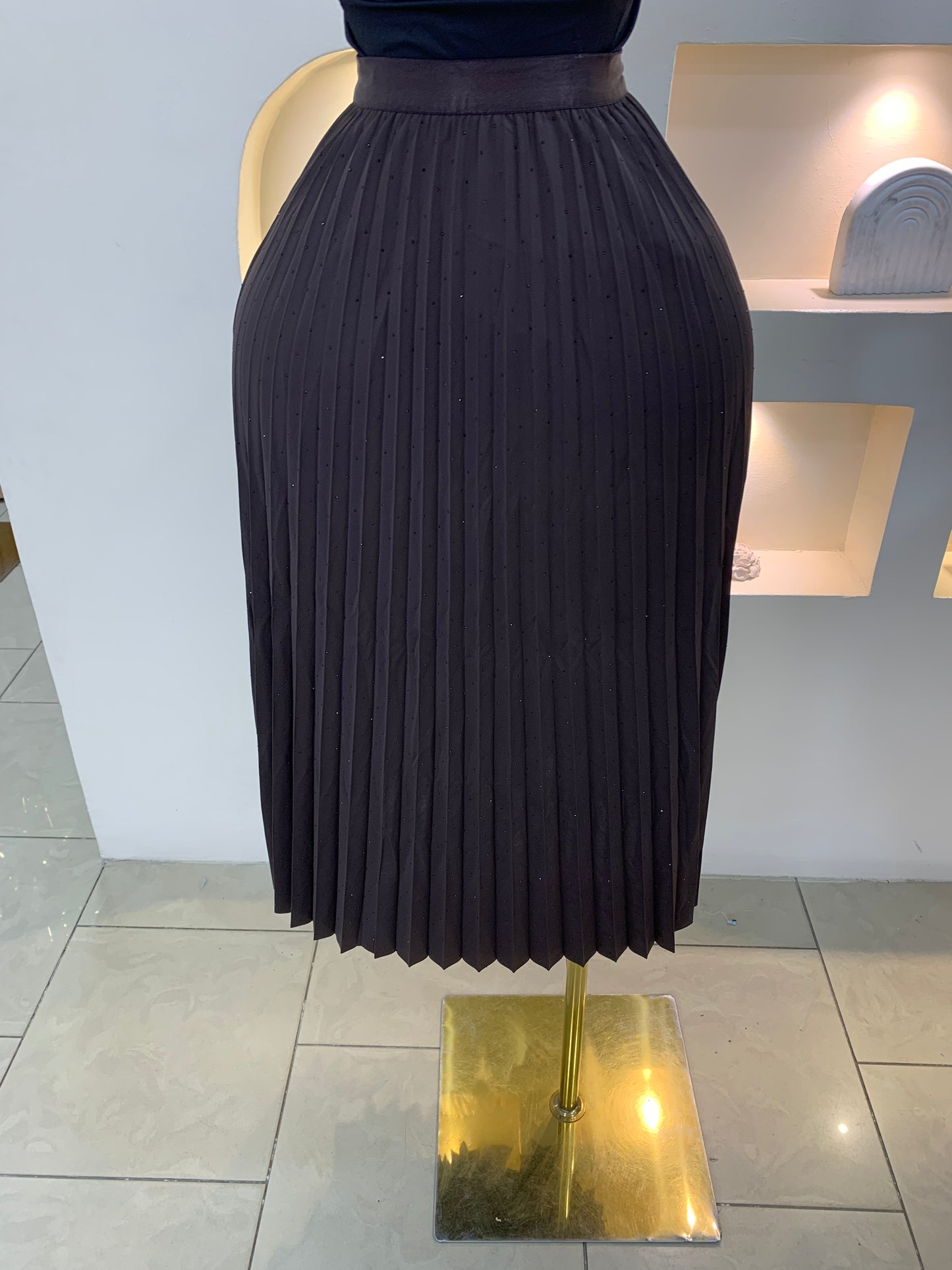 Pleated Stone Skirt ST101
