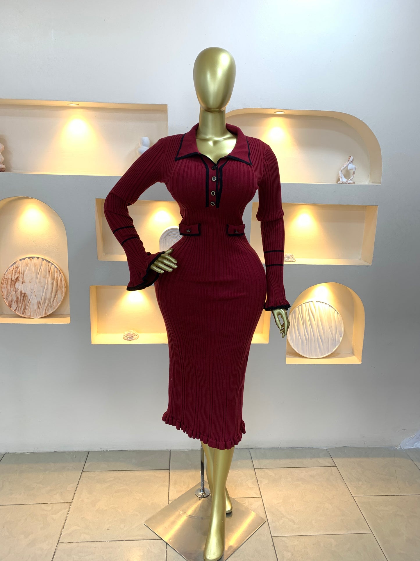 Black hem dress