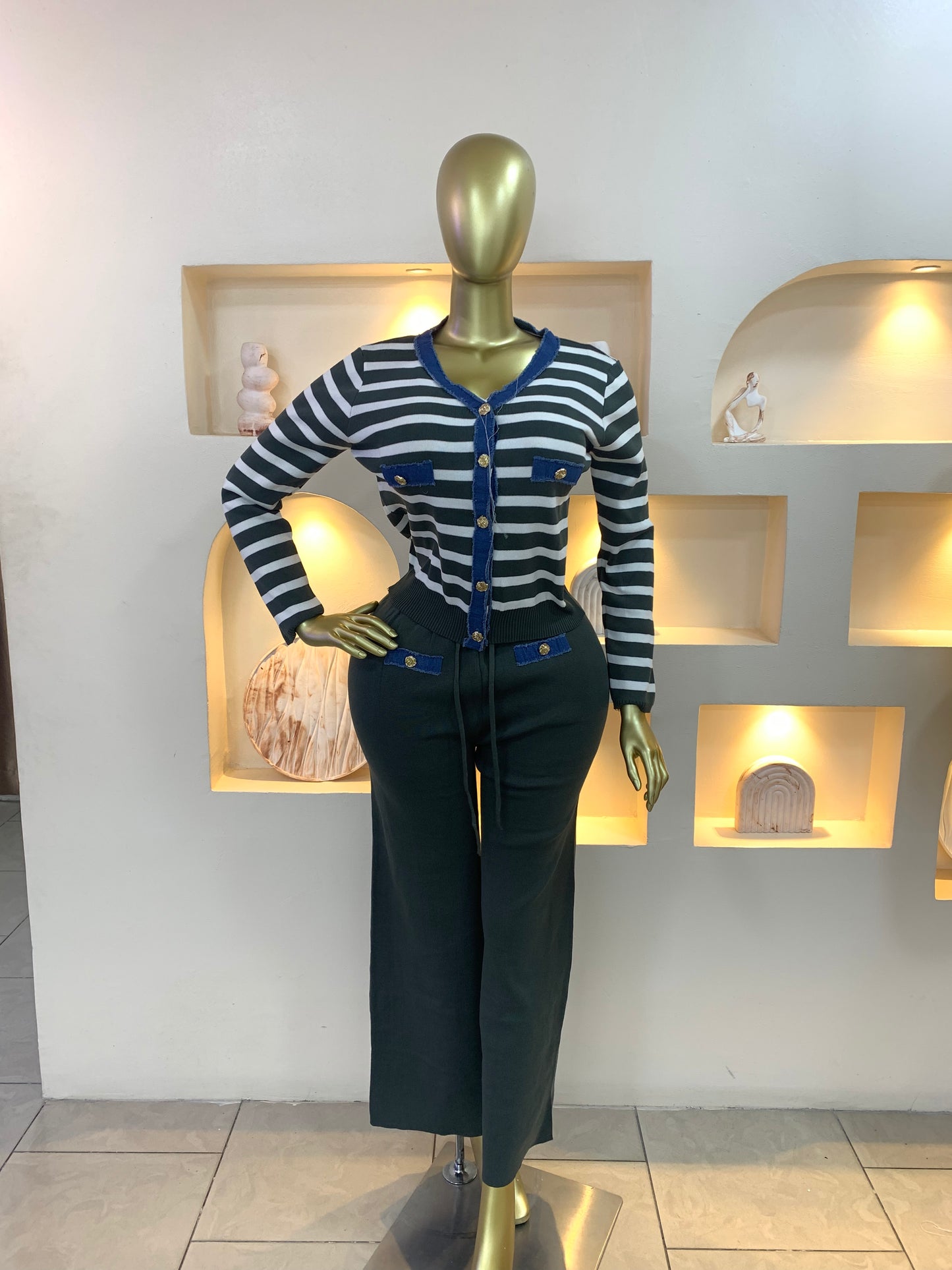 Denim Neck Two Piece MW1111
