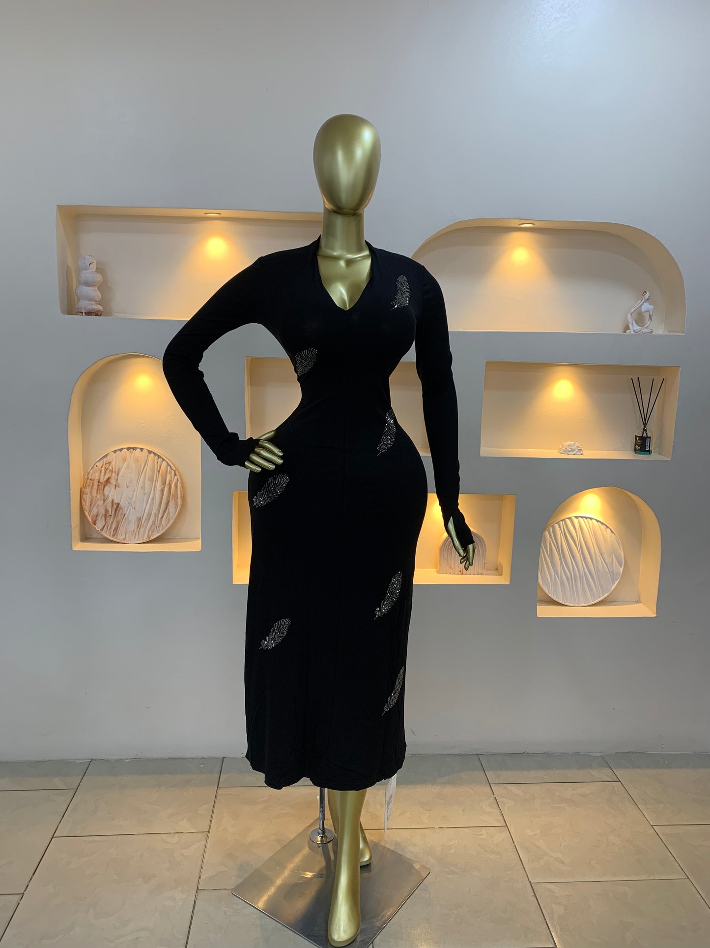 Leaf Stone Bodycon Dress MW123