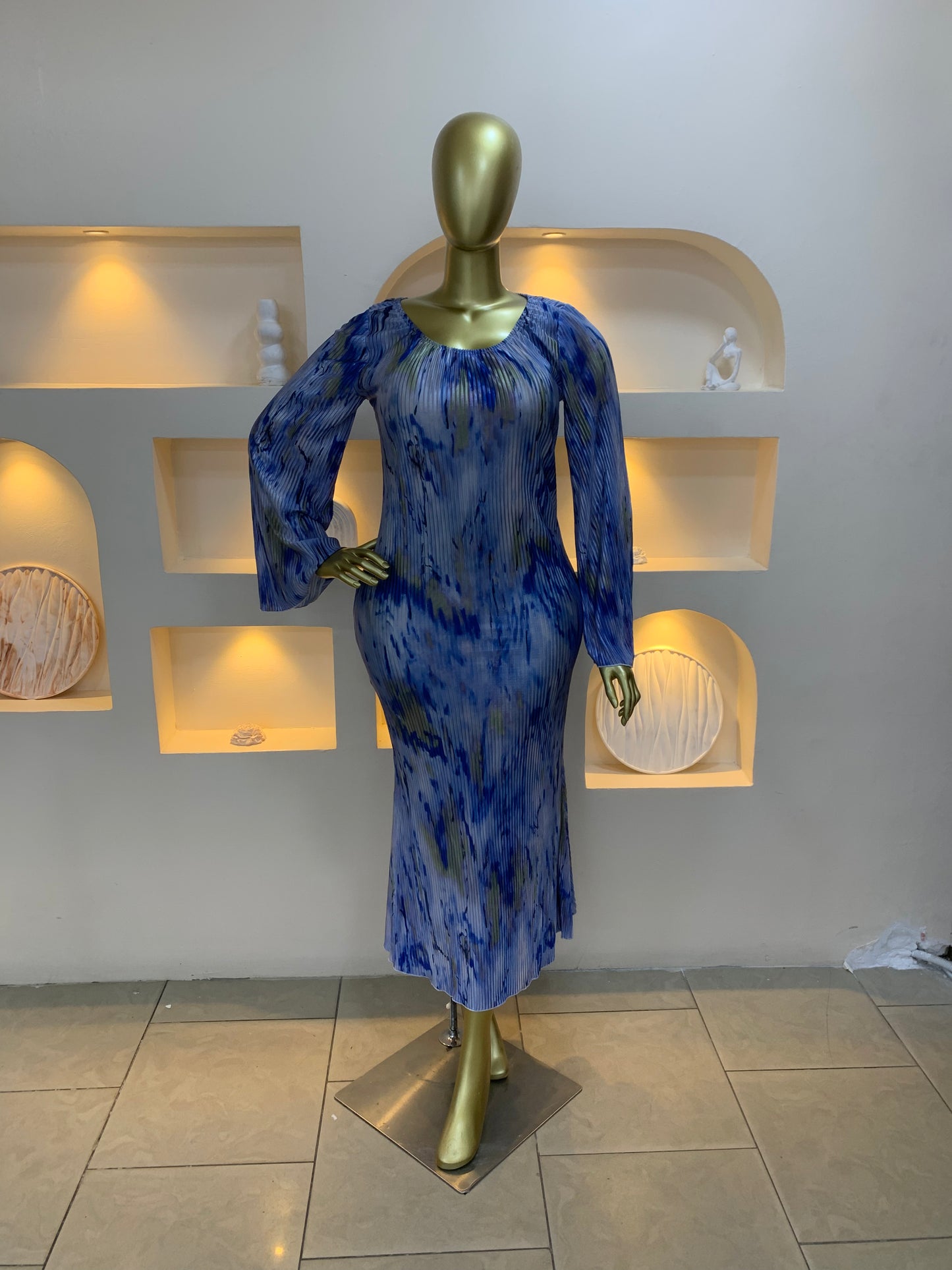 Accordion chiffon dress