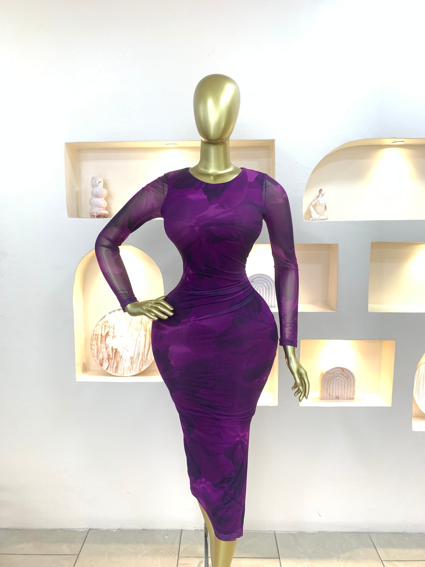 Slit Mesh Dress MRT234