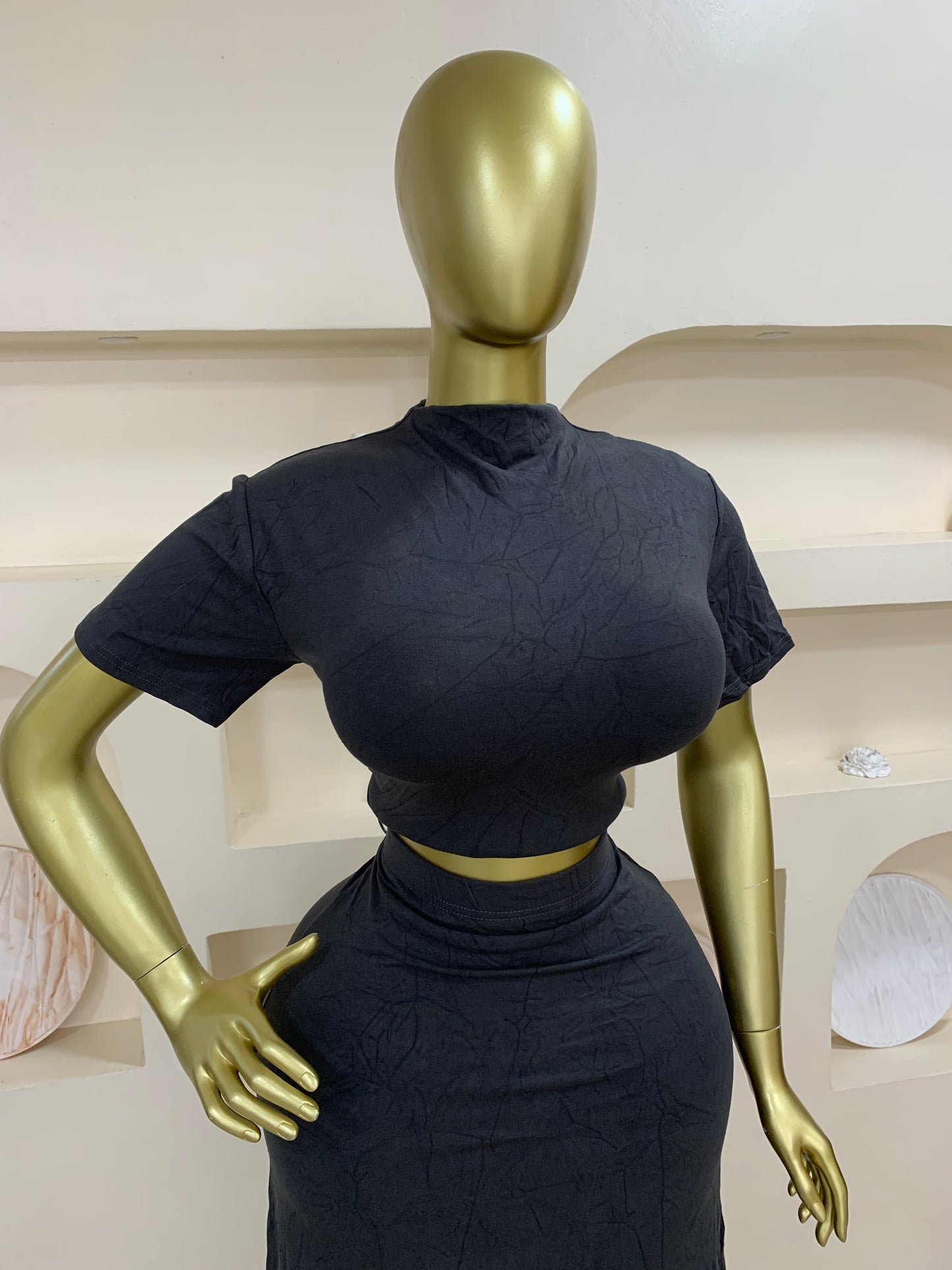 Plain Turtle Neck Two Piece JJ111