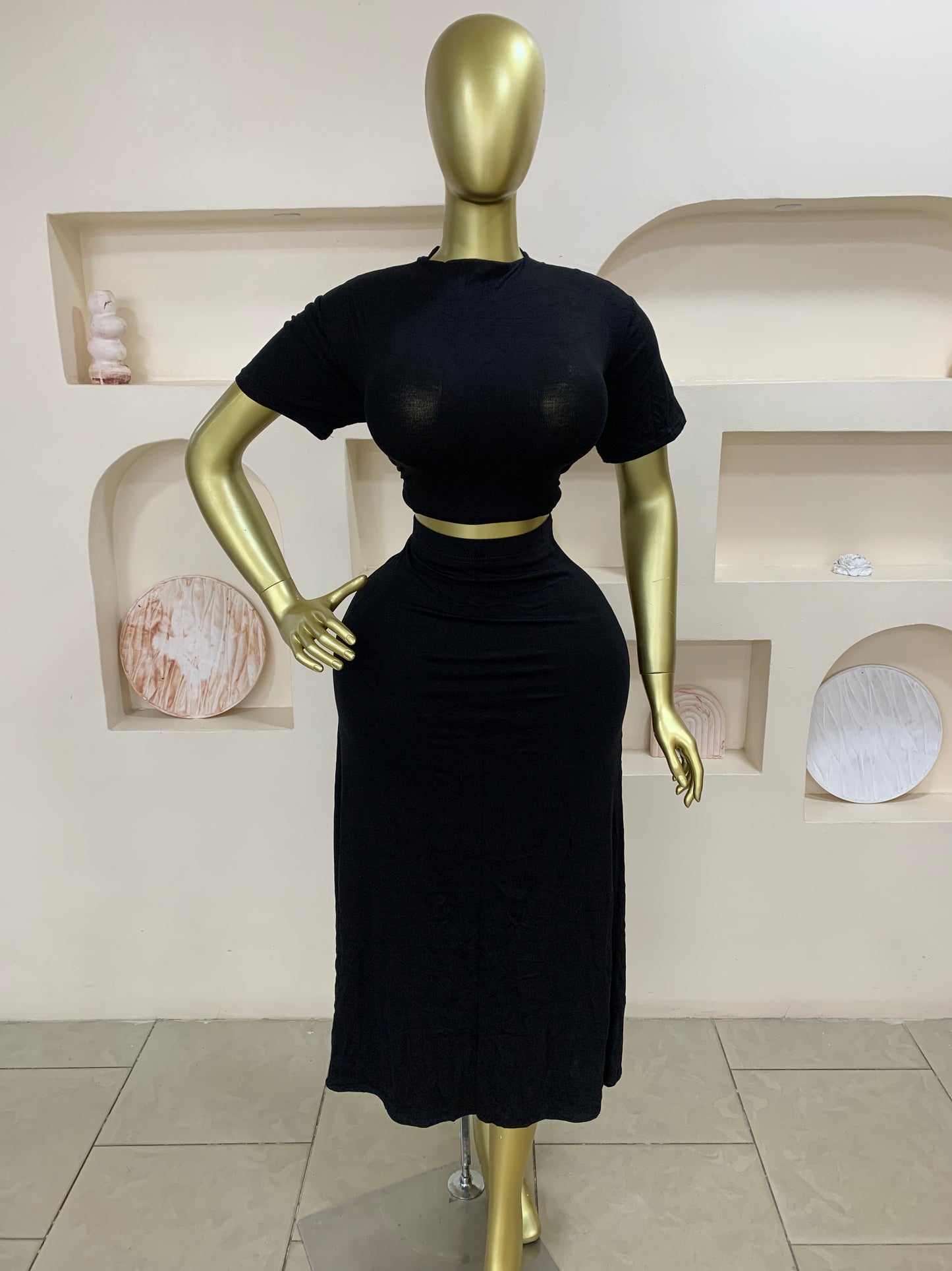 Plain Turtle Neck Two Piece JJ111