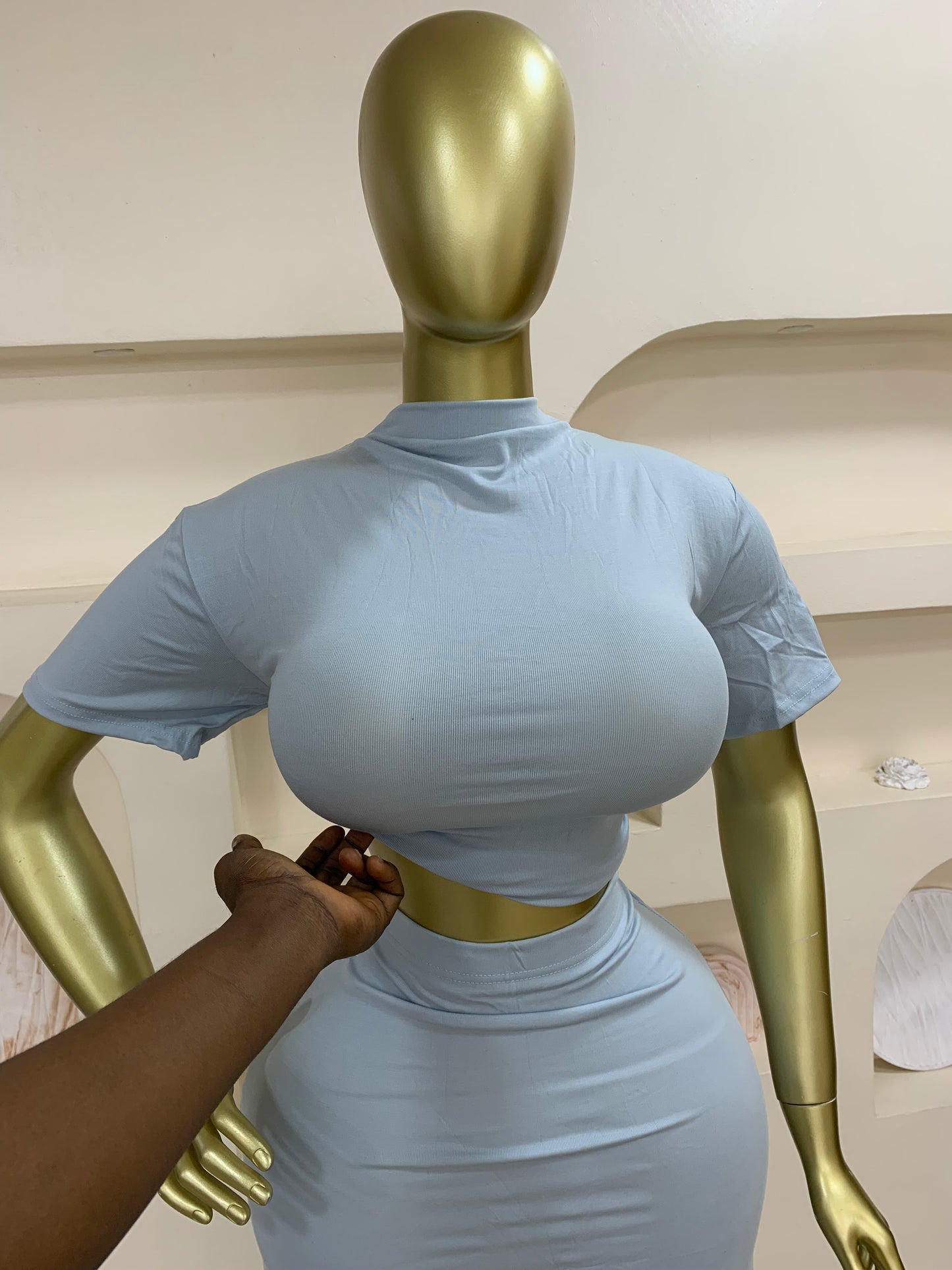 Plain Turtle Neck Two Piece JJ111