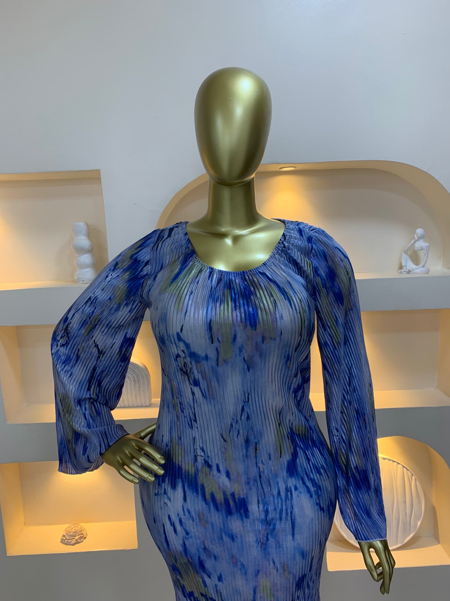 Accordion chiffon dress