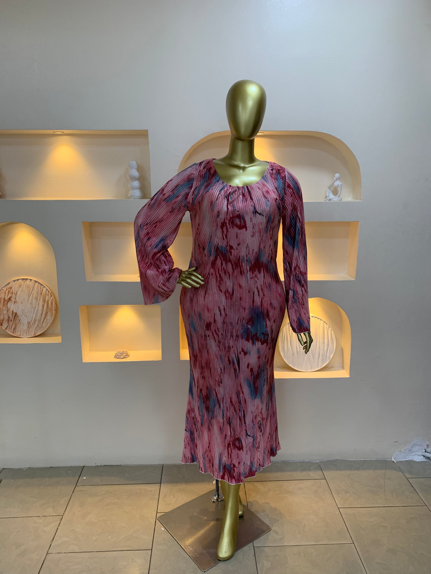 Accordion chiffon dress