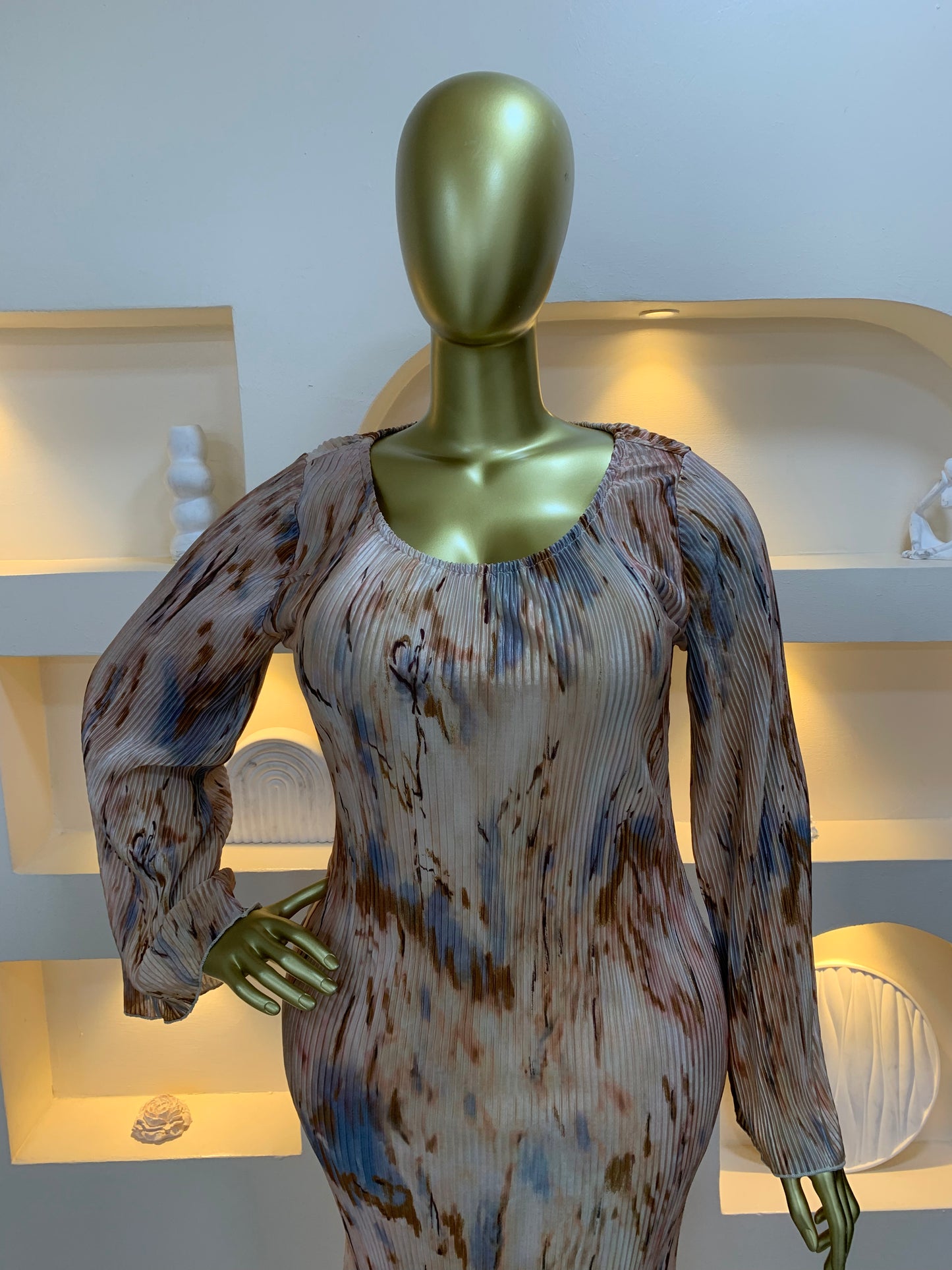 Accordion chiffon dress