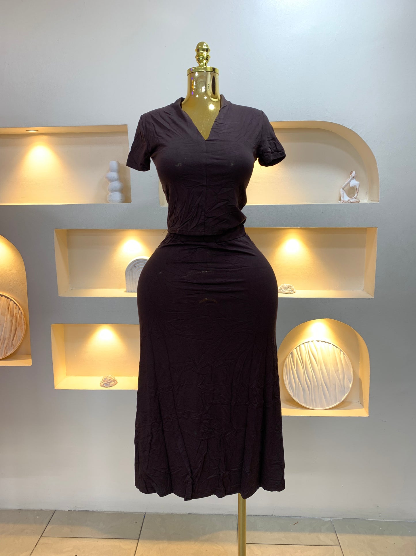 Plain Skirt Two Piece Set GG124