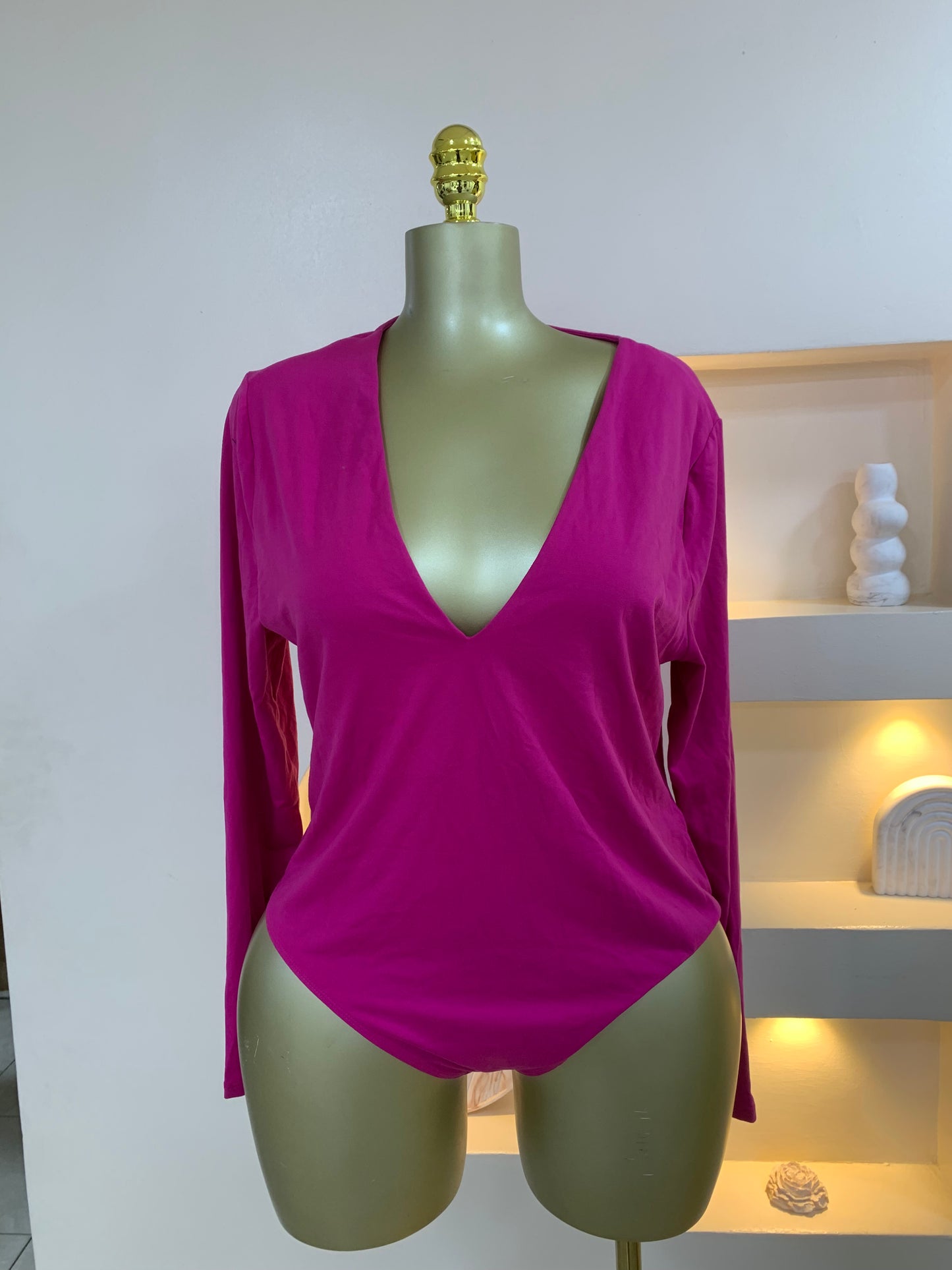 V neck Long sleeve bodysuit TMF030