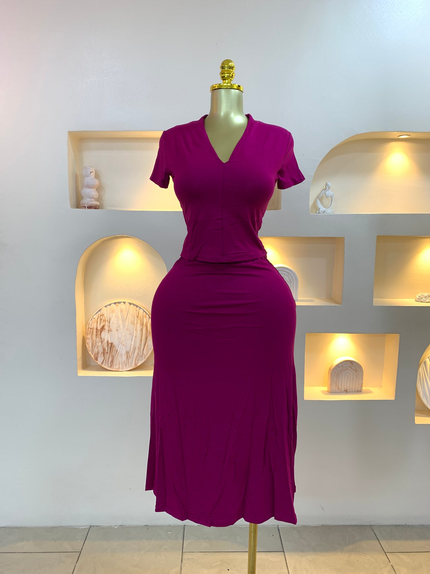 Plain Skirt Two Piece Set GG124