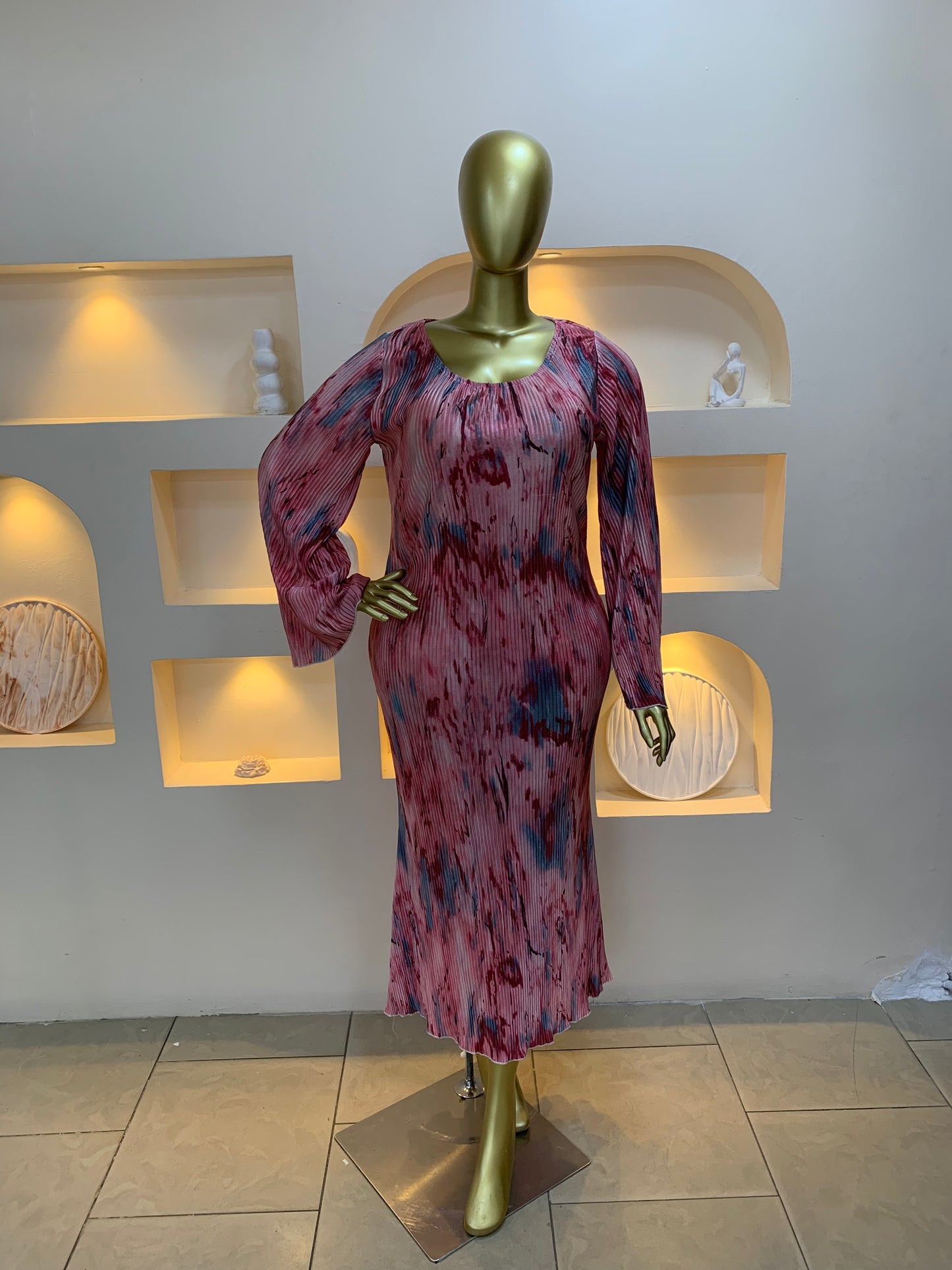 Accordion chiffon dress