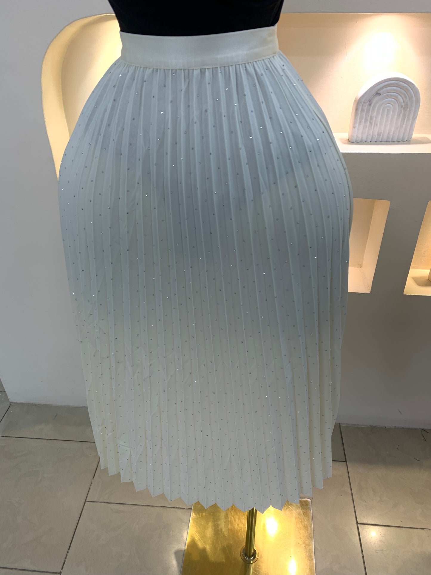 Pleated Stone Skirt ST101