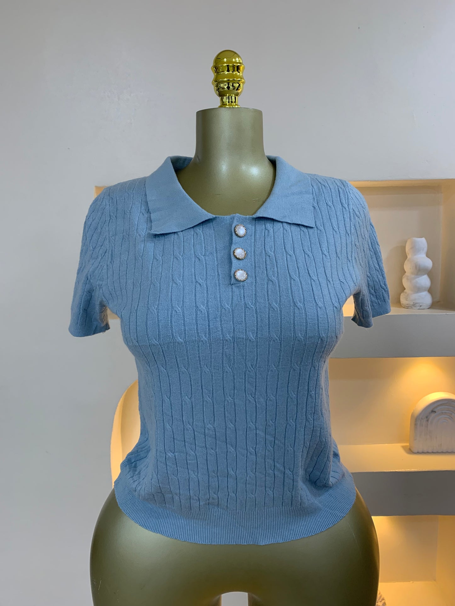 Pearl Button Intertwined Top Tmf039