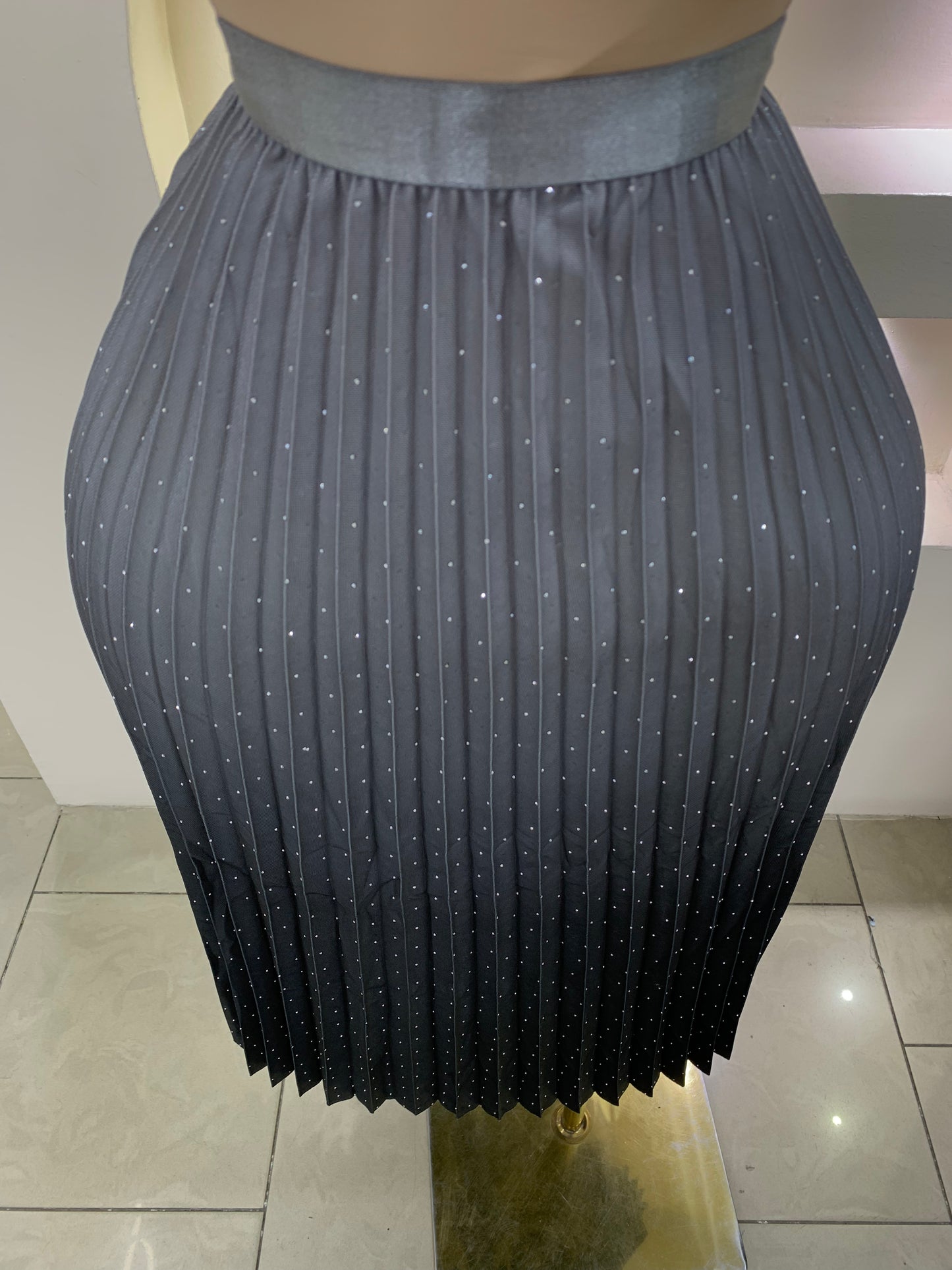 Ombre Pleated Stone Skirt SS112