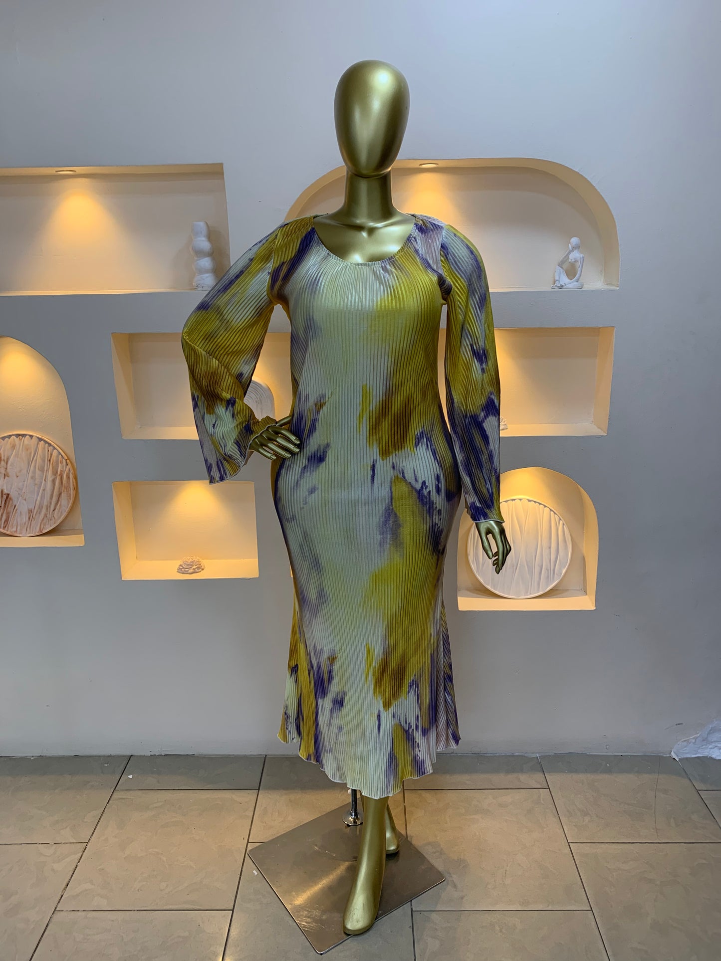 Accordion chiffon dress