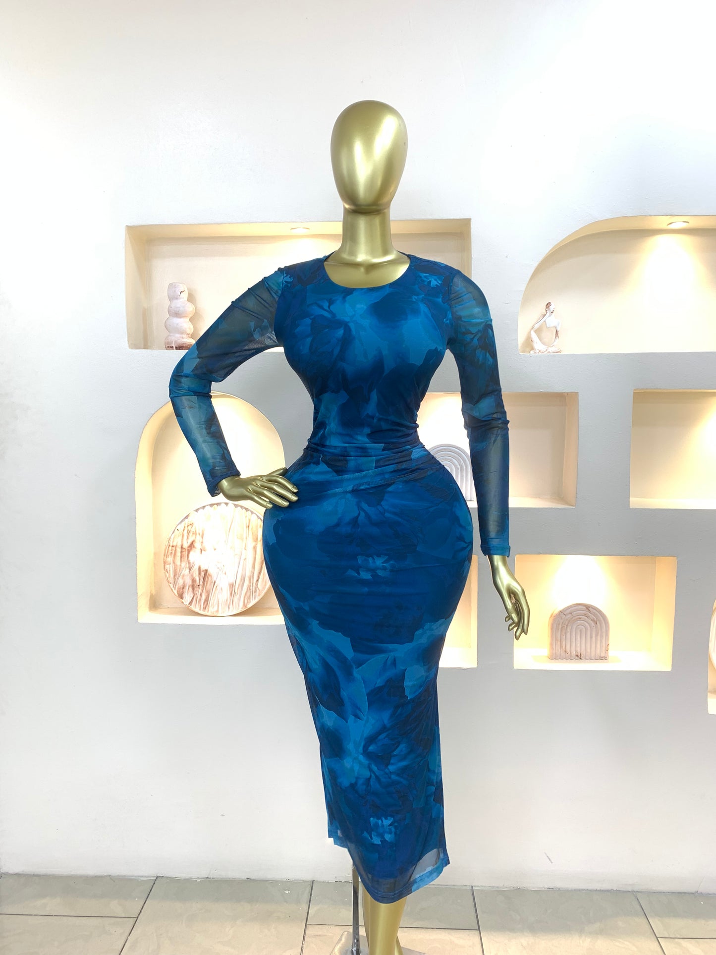 Slit Mesh Dress MRT234