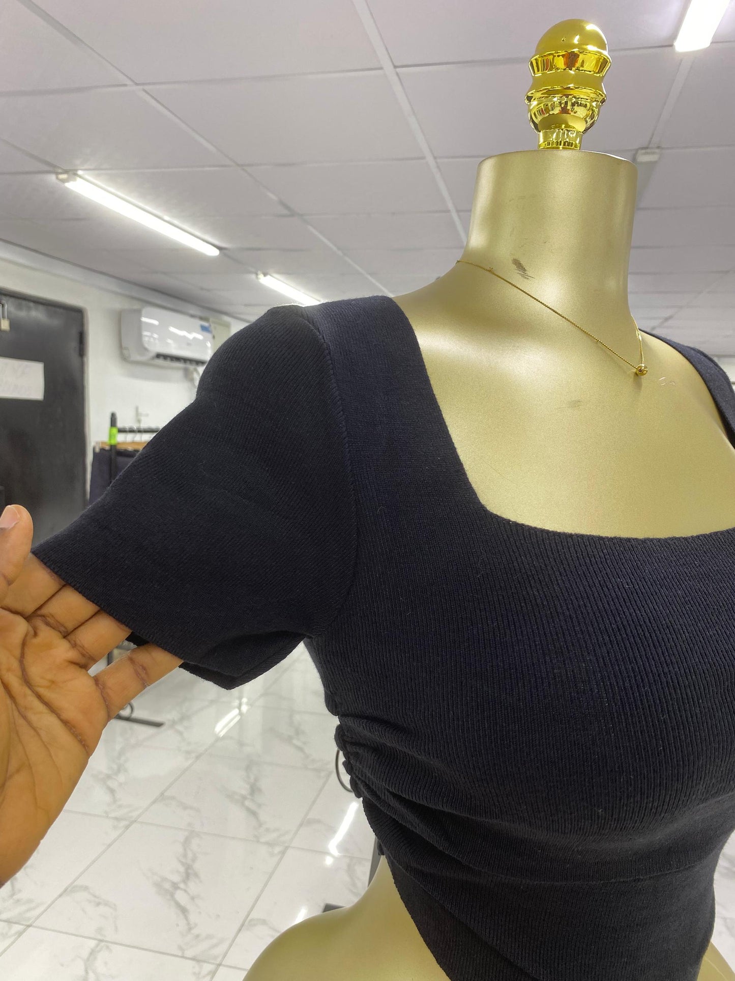 Square Neck Raunch Crop Top
