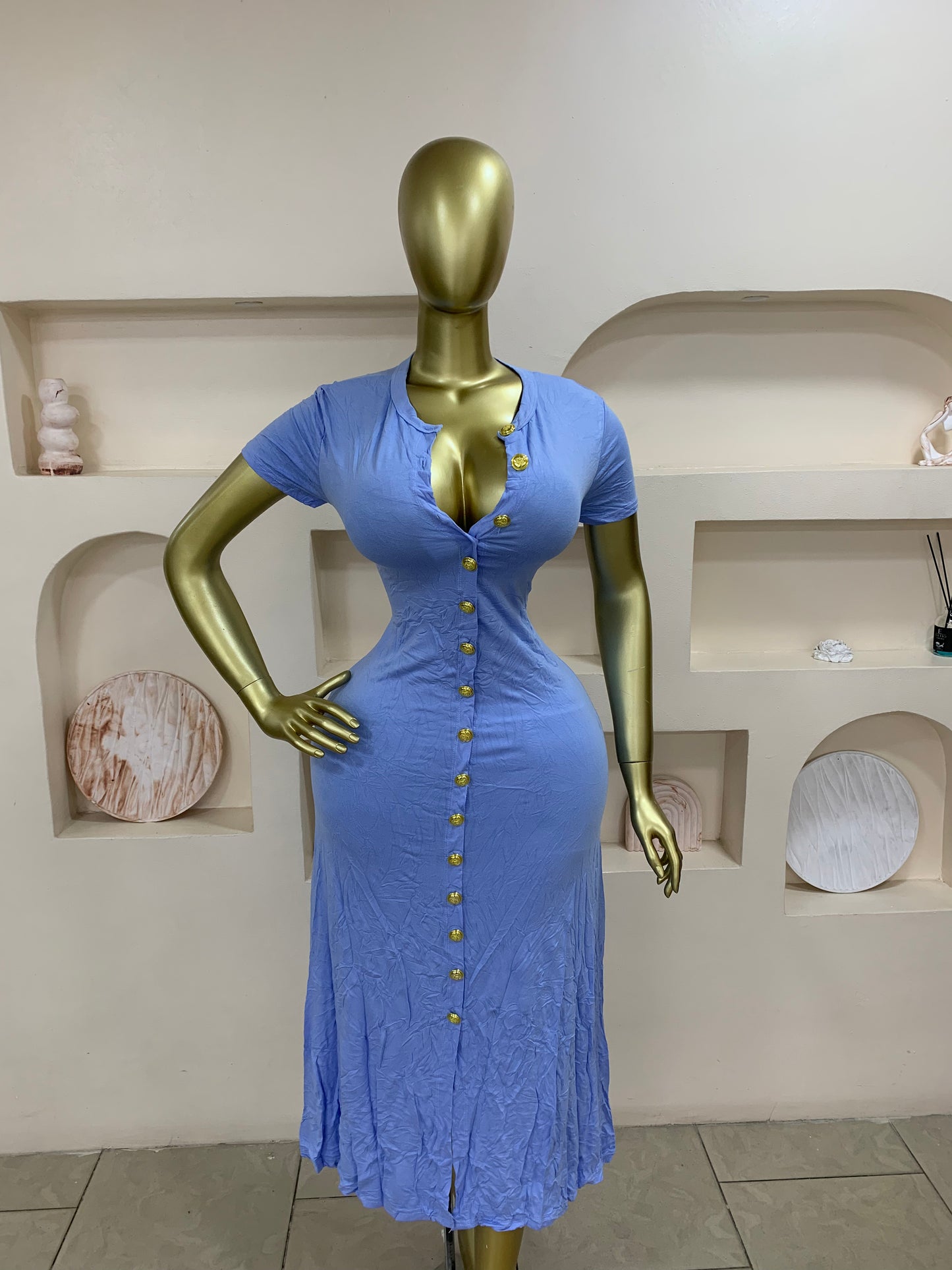 Gold Button dress MW127