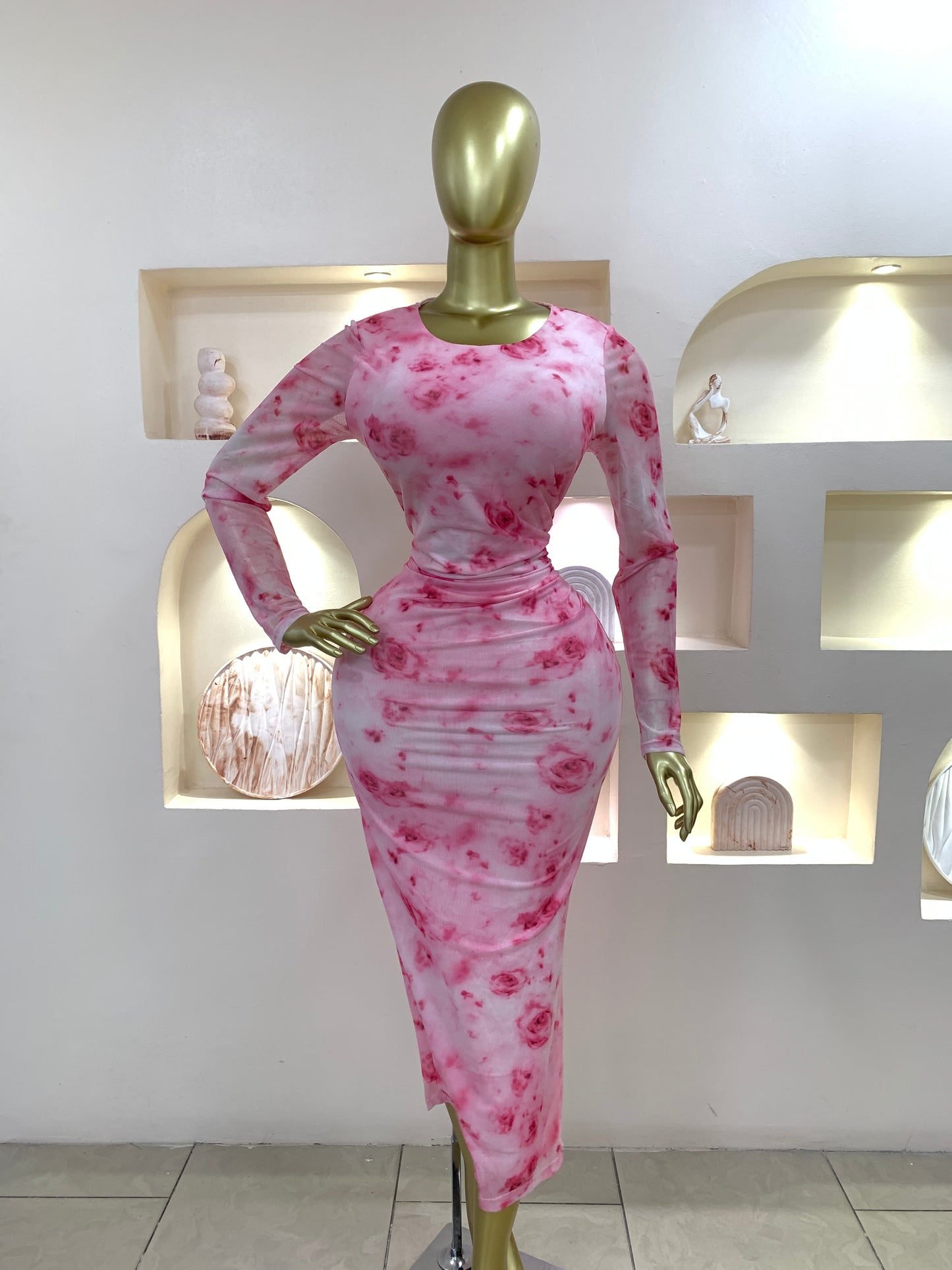 Slit Mesh Dress MRT234