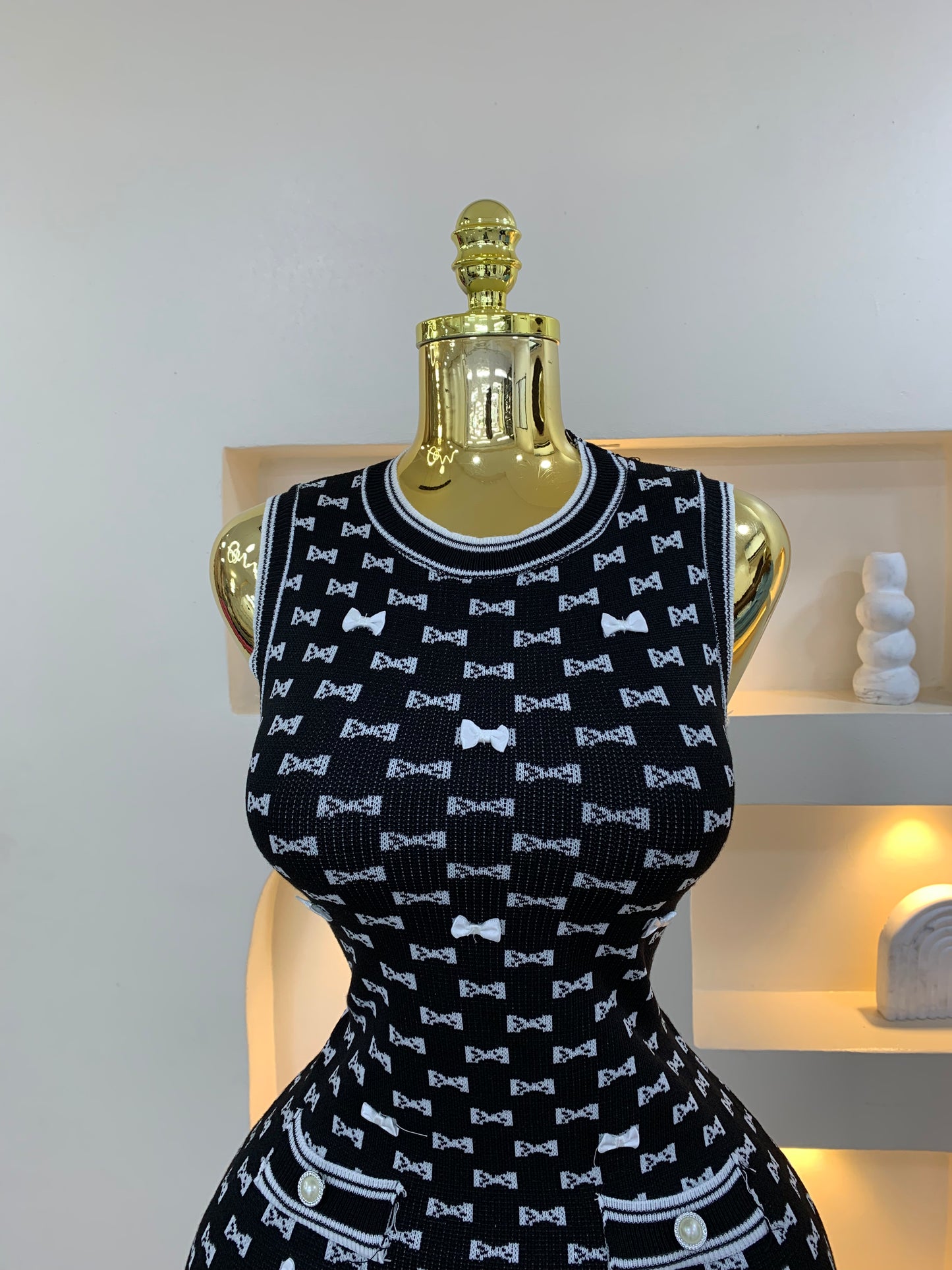 Bow Sleeveless Dress MW1004