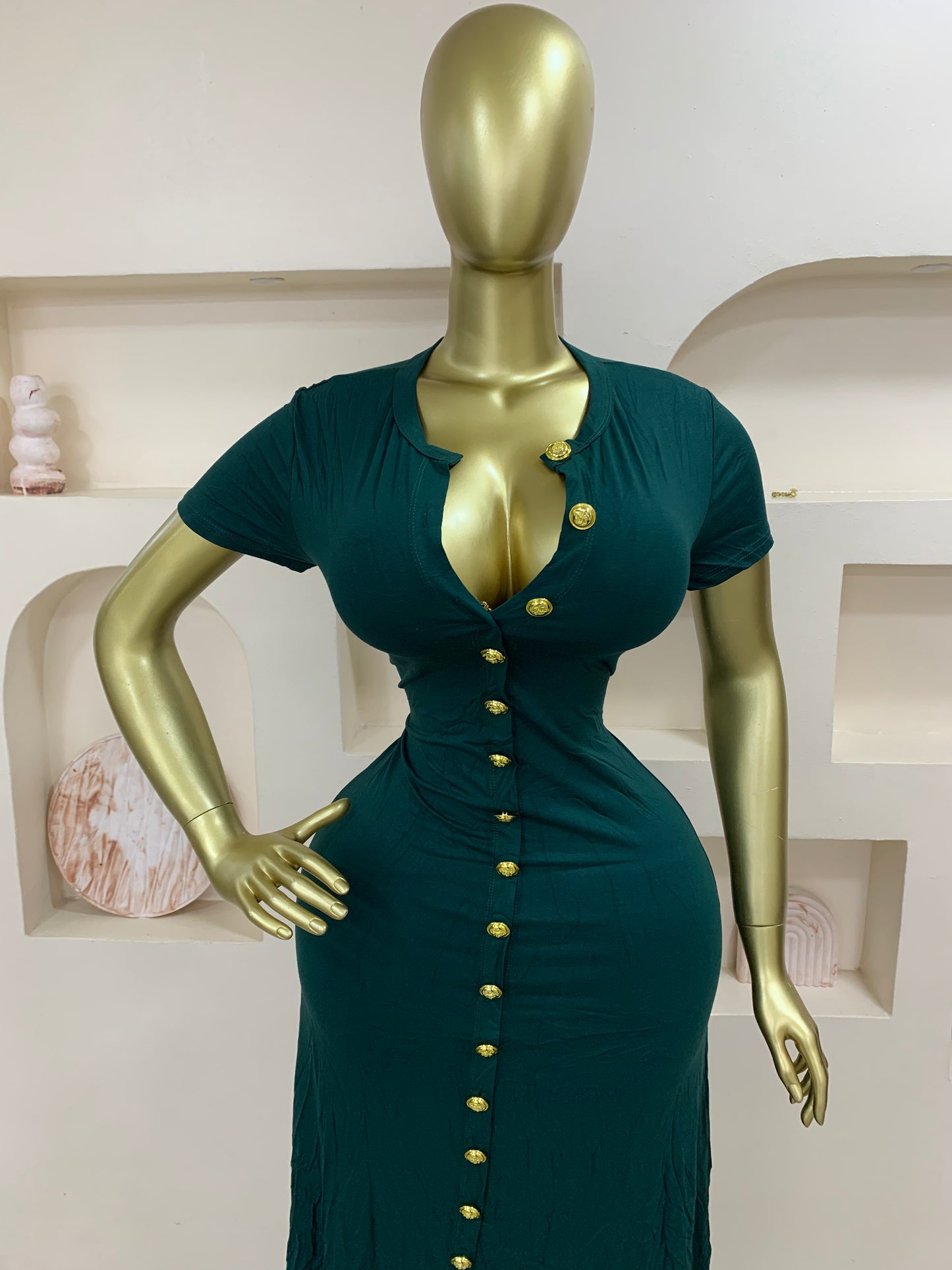 Gold Button dress MW127