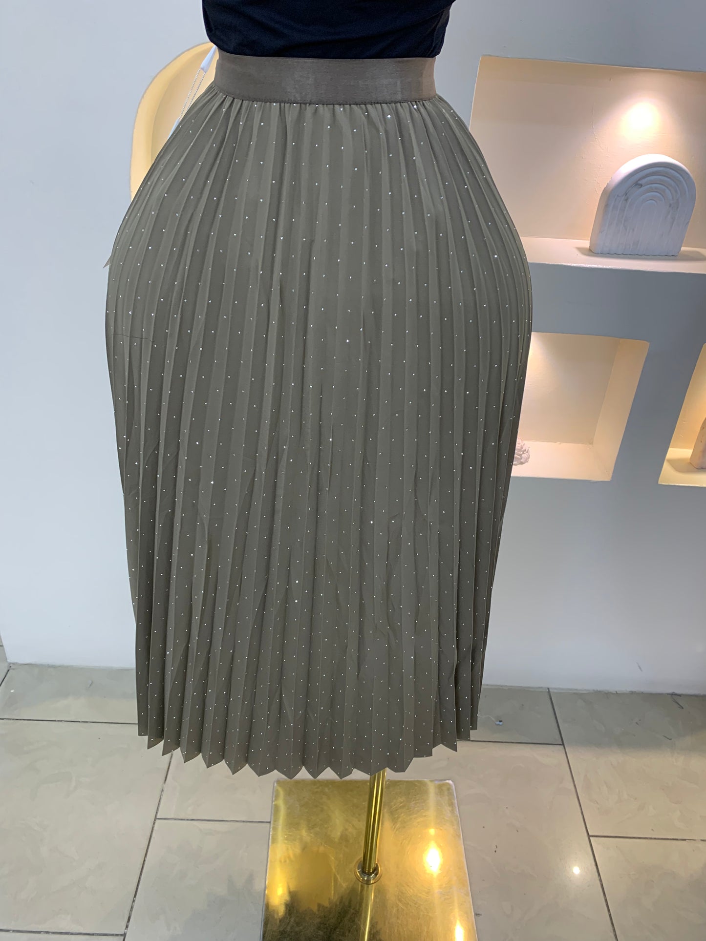 Pleated Stone Skirt ST101