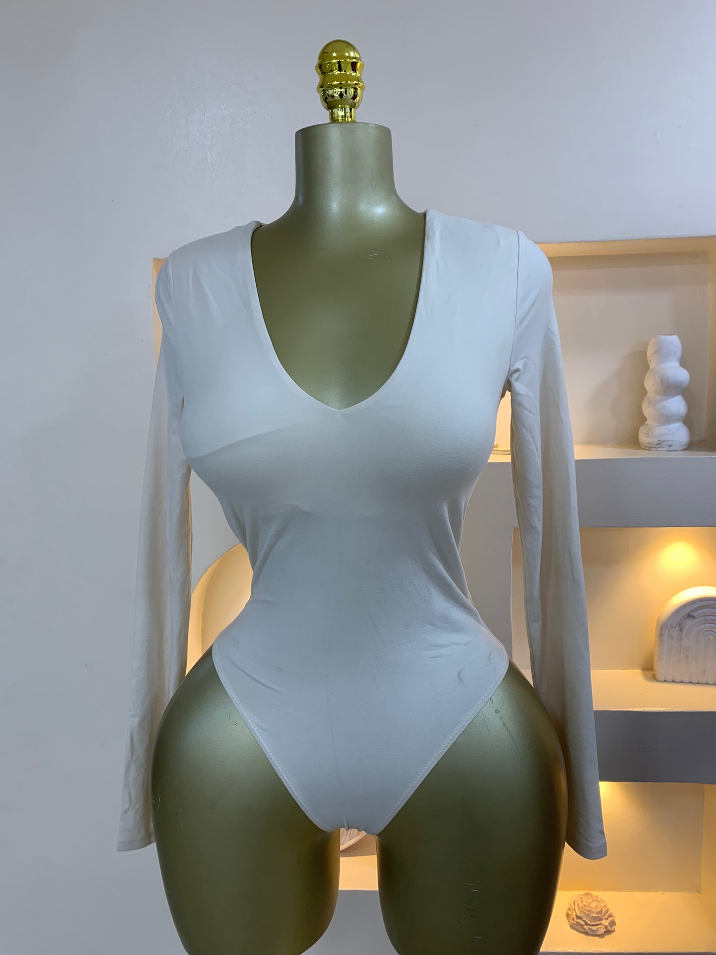 V neck Long sleeve bodysuit TMF030