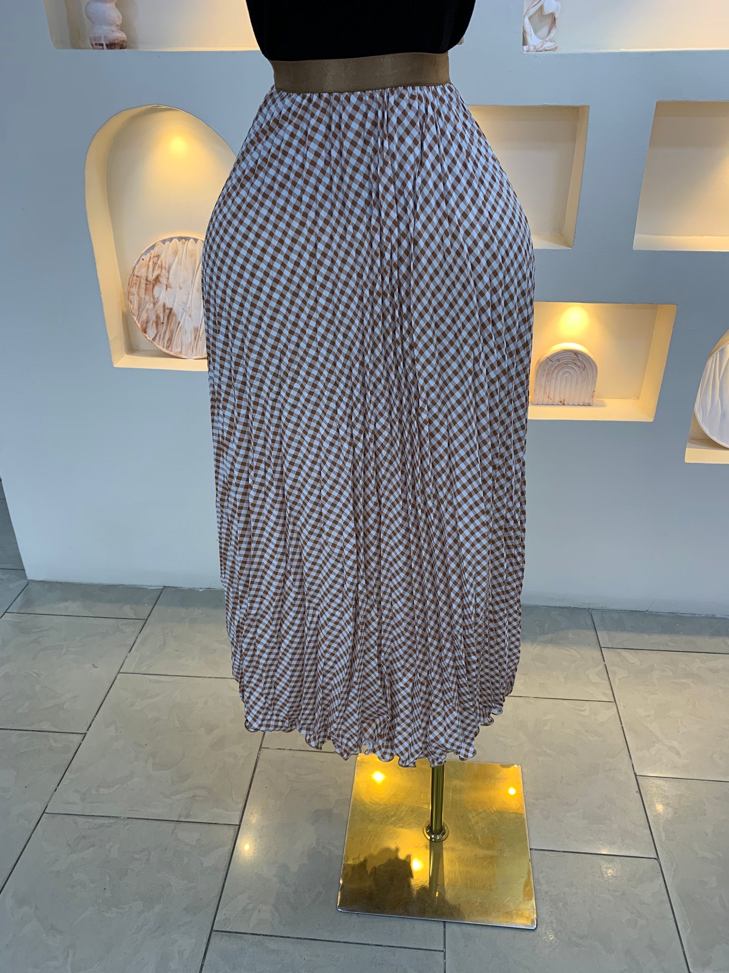 Checkers Pleated Skirt 3020 Tmf031